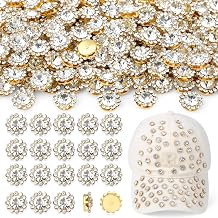 QINJIEJIE 200PCS White Sew on Rhinestones Flower Claw 12MM Crystal Beads