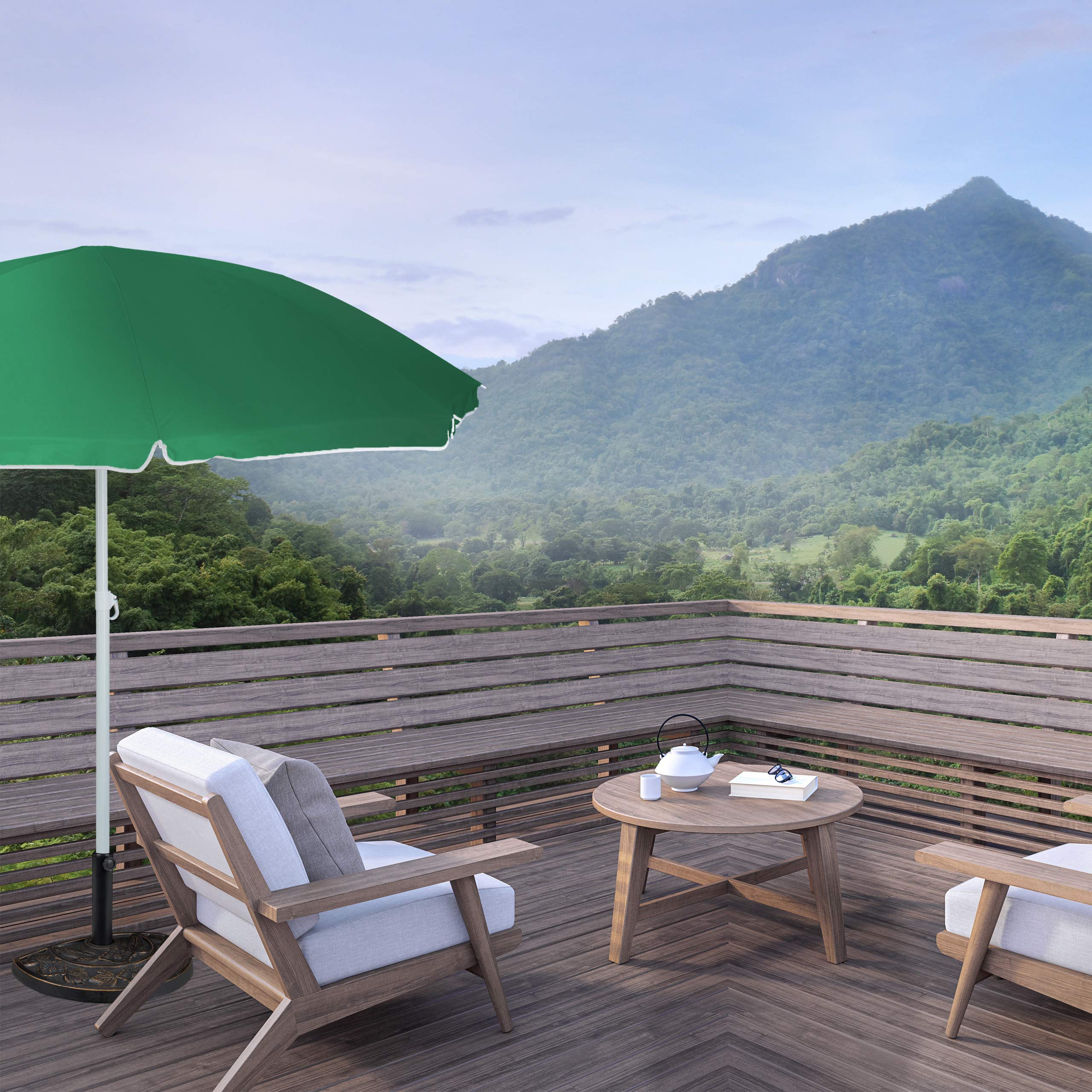 Relaxdays Pieds de Parasol Demi-Rond, résistant aux intempéries, Lourd, Jardin, terrasse, Barre 38mm,50 x 32 cm, Marron