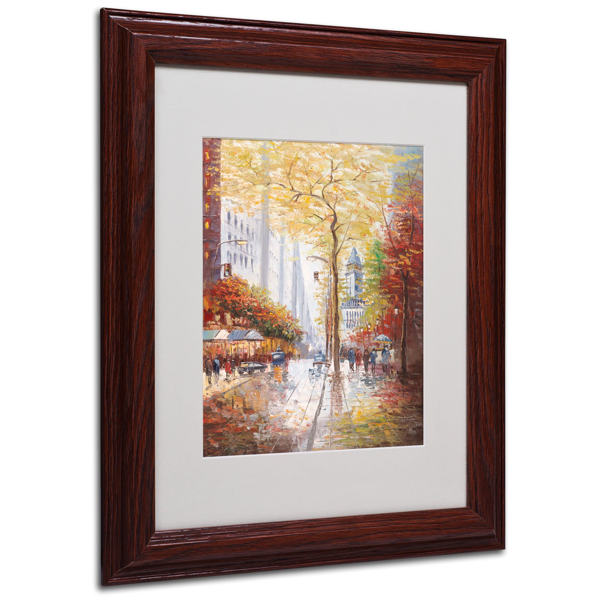 Trademark Fine Art French Street Scene II by Joval Canvas Artwork in Wood Frame, 11 by 14-Inch