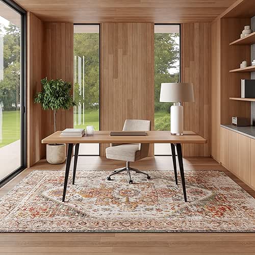 nuLOOM Performance Oriental Style Area Rug, Vintage Design, Durable, Easy