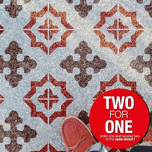 Miniatura 4 de PINKIPO 2 Pack, Lydia Tile - TIile Stencil Modern Stencils for Painting Tiles, Stencils For Tile, Tile Stencil, Pinkipo, Large Wall Stencils for