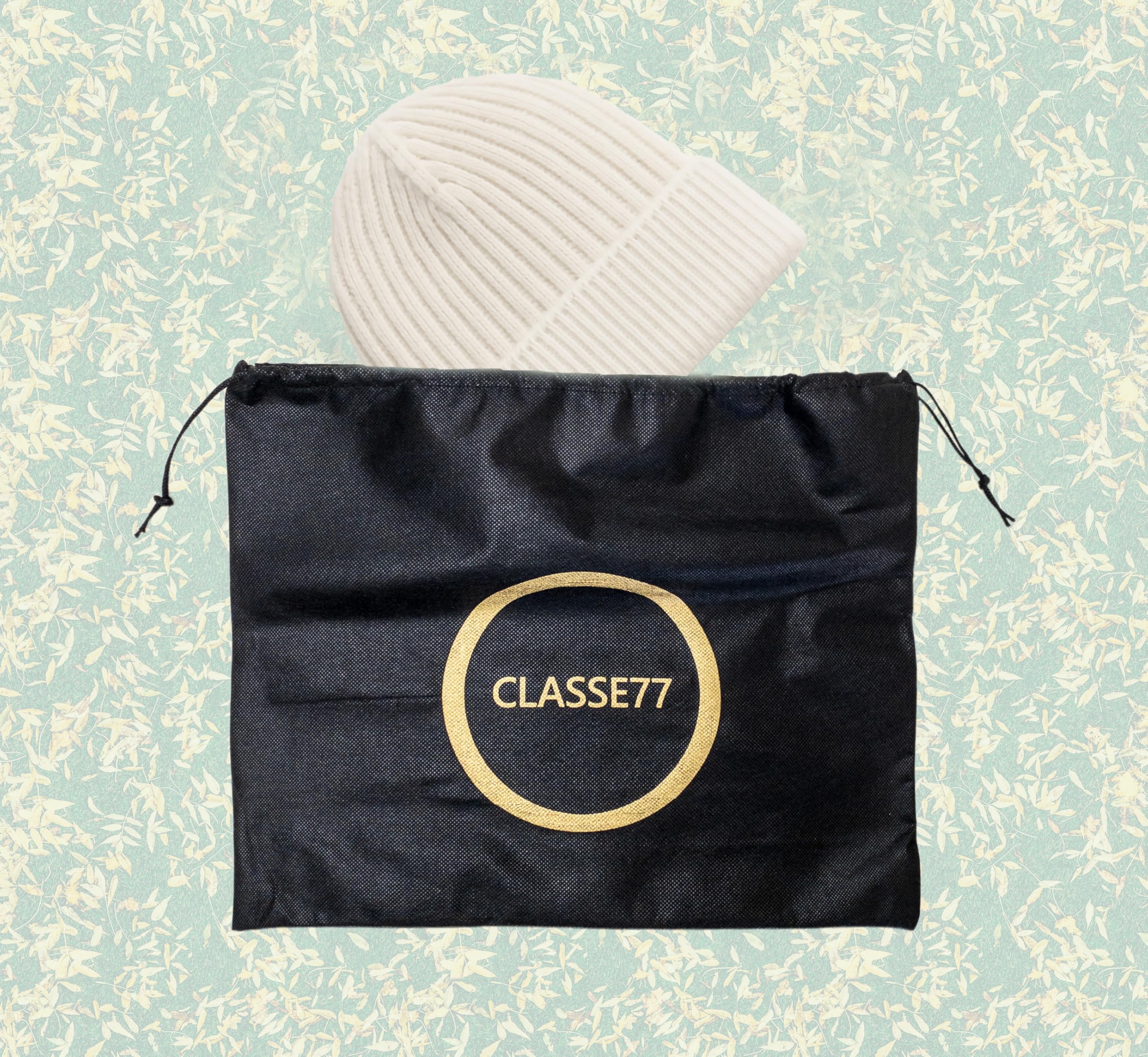 CLASSE77 - 100 % Kaschmirhut mit Rasur an Küsten - Handgefertigtes Produkt - Made in Italy, cremeweiß, One size