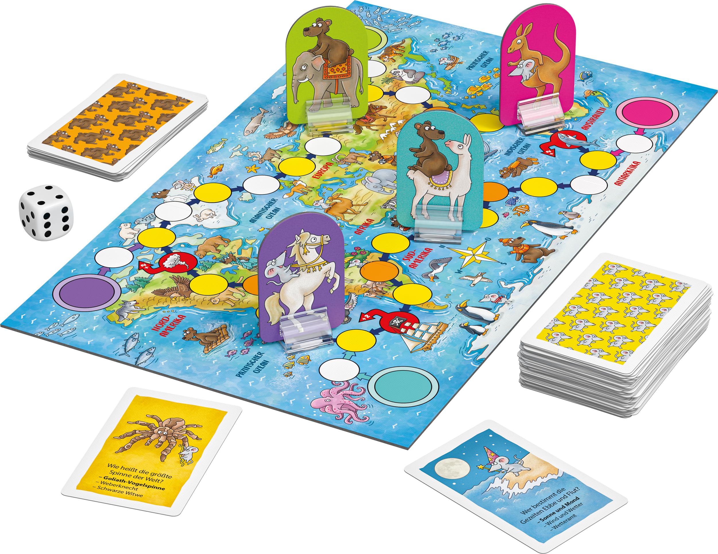 Schmidt Spiele 51453 Mouse and Bear Strong, Our Earth, Travel Game in Metal Tin