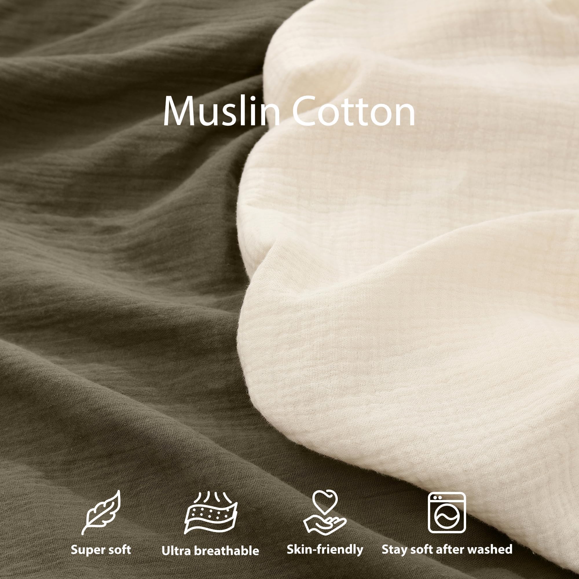 guruixu Paquete de 2 fundas de muselina para tumbona de bebé, 100 % algodón, funda de repuesto suave y transpirable, compatible con tumbona Snuggle Me para recién nacidos (oliva oscuro, crema)
