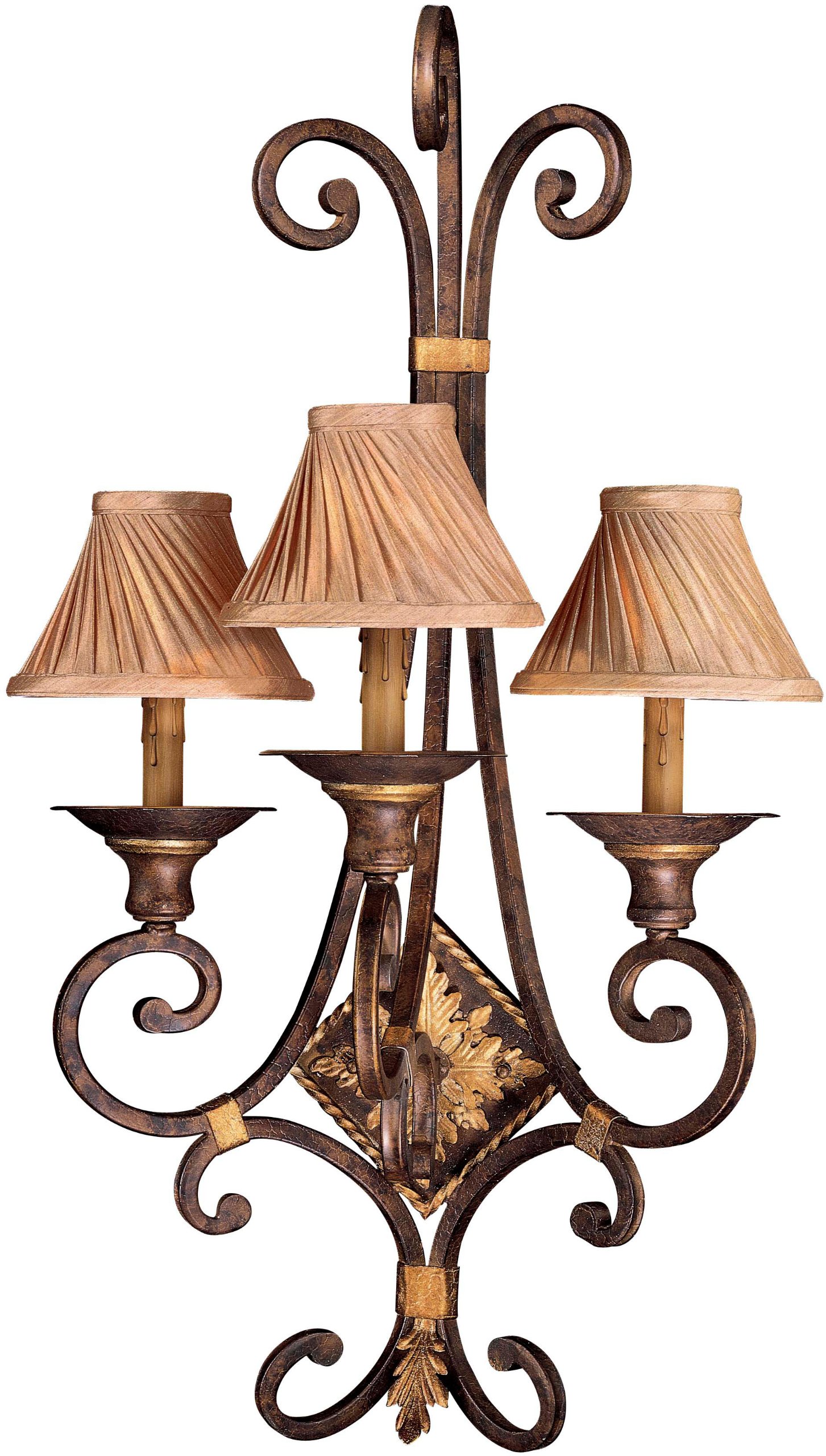 Metropolitan N2231-355, Zaragoza Candle Wall Sconce Lighting, 3 Light, 180 Total Watts, Bronze