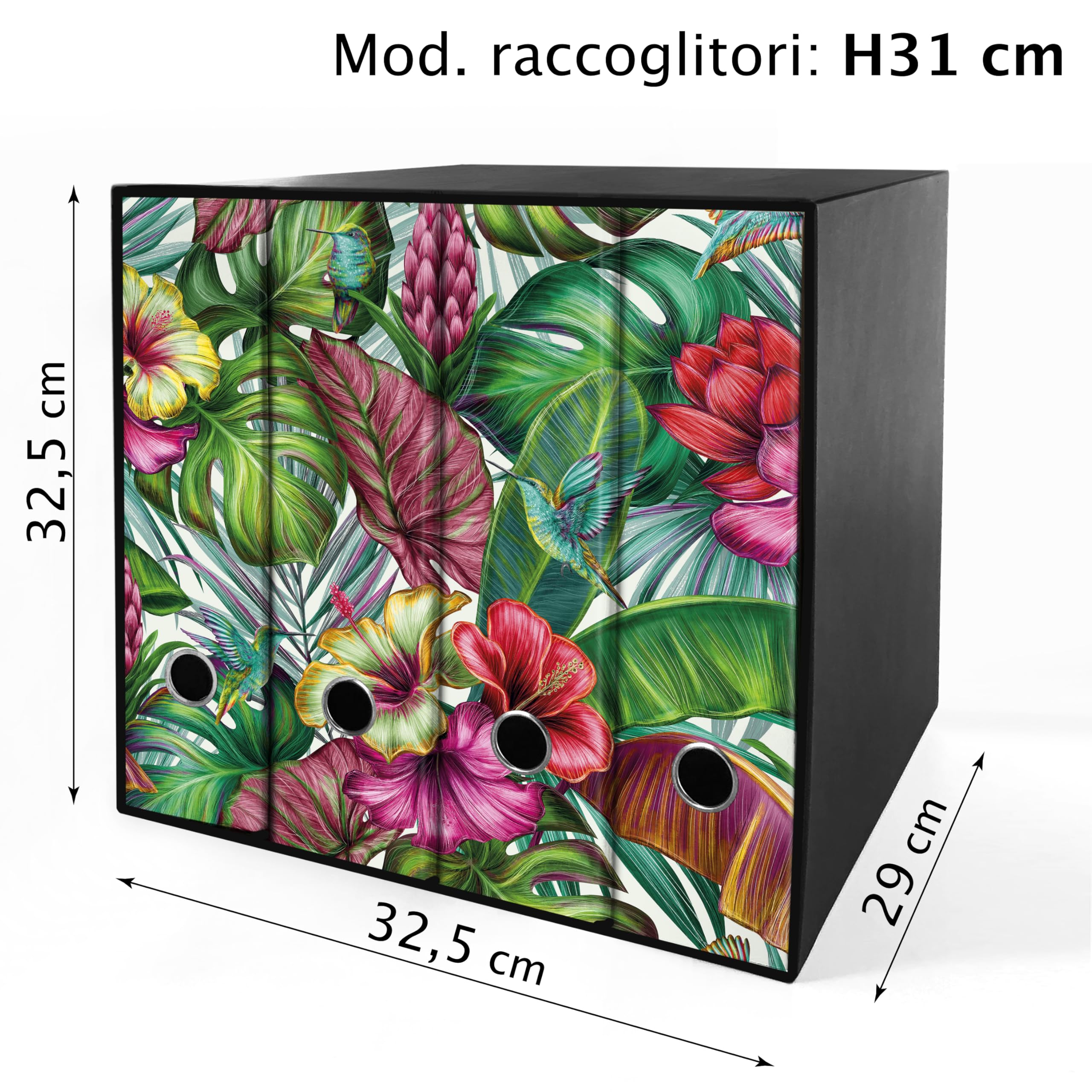 Set da 4 raccoglitori ad anelli PRIMAVERA - Faldoni SHAREPRINTING (H31 con 2 anelli)