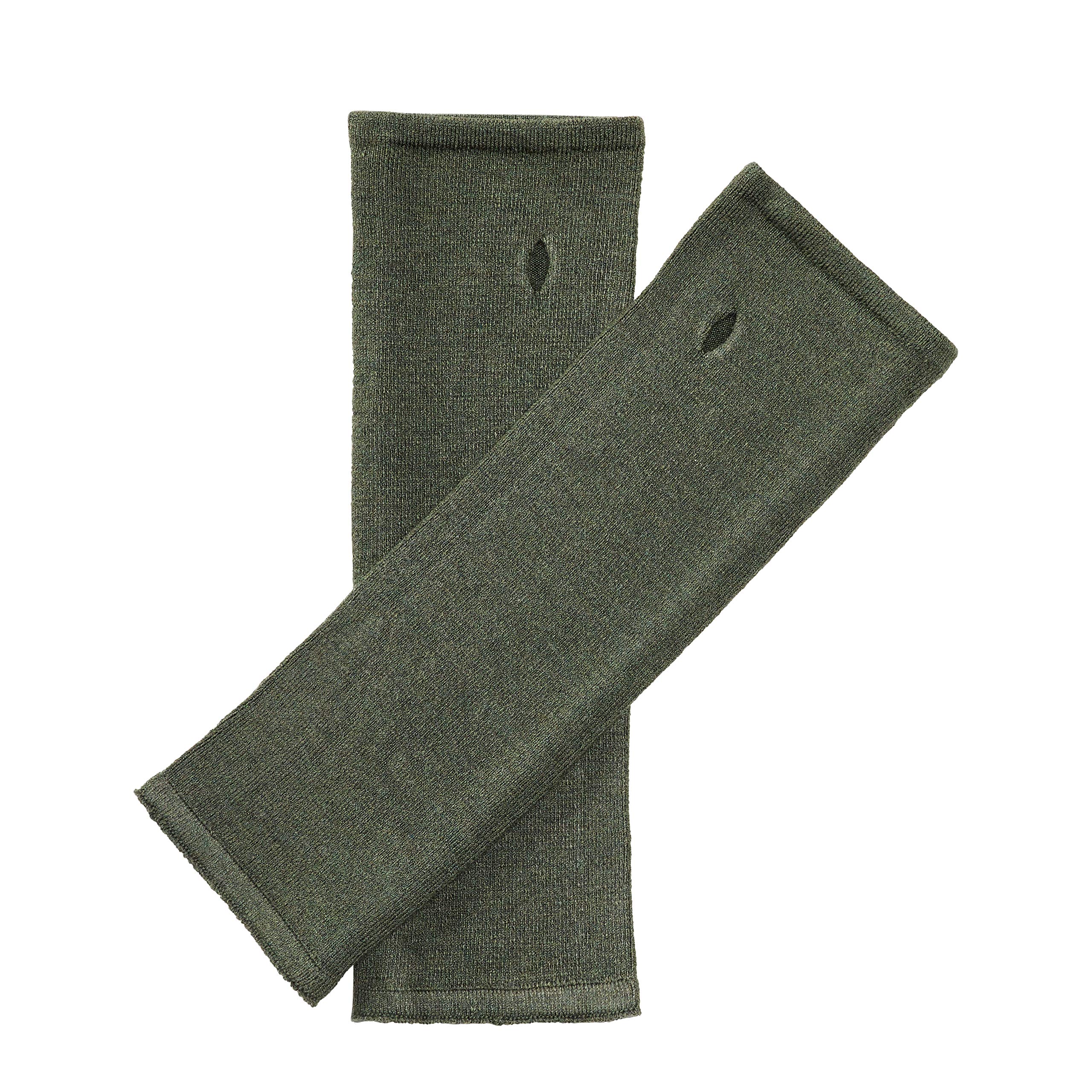 Enter The Complex Women's Olive Enter The Complex® Arm Warmers, Wrist Muffs With Thumb Hole, Merino Wool, And Men,