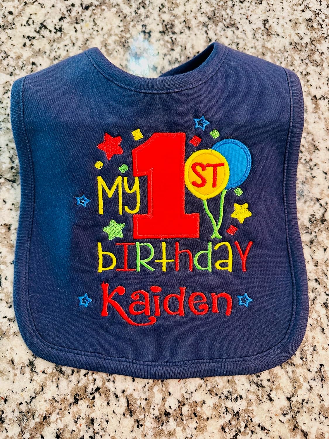 First Birthday Boy Bib Smash Bib Personalized with Baby Name