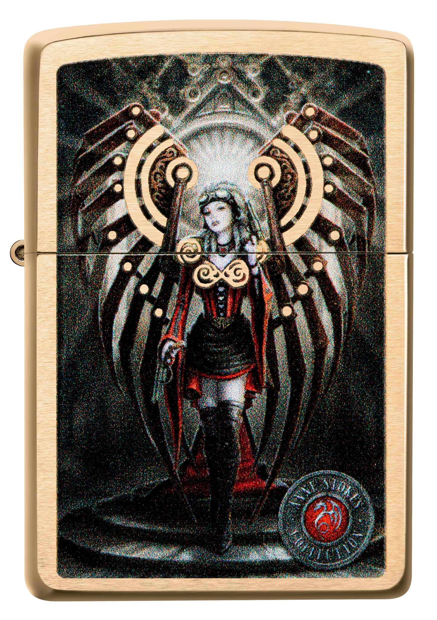 Zippo Sturmfeuerzeug Anne Stokes Collection Brushed Brass Color Image Nachfüllbar Windfest Made in USA