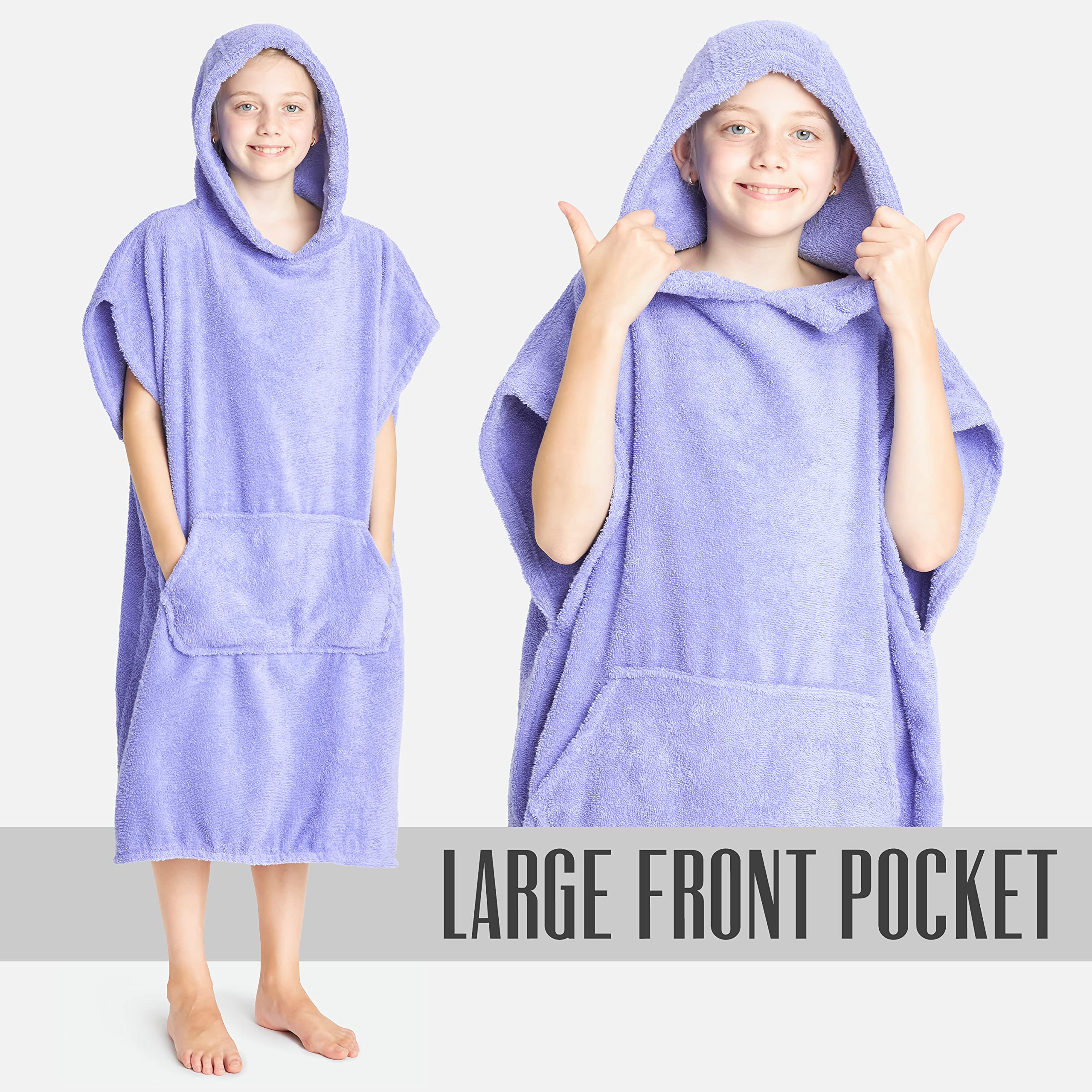 CityComfort Peignoir Enfant Garçon, Poncho de Bain en Coton, Poncho Éponge Enfant Capuche Taille