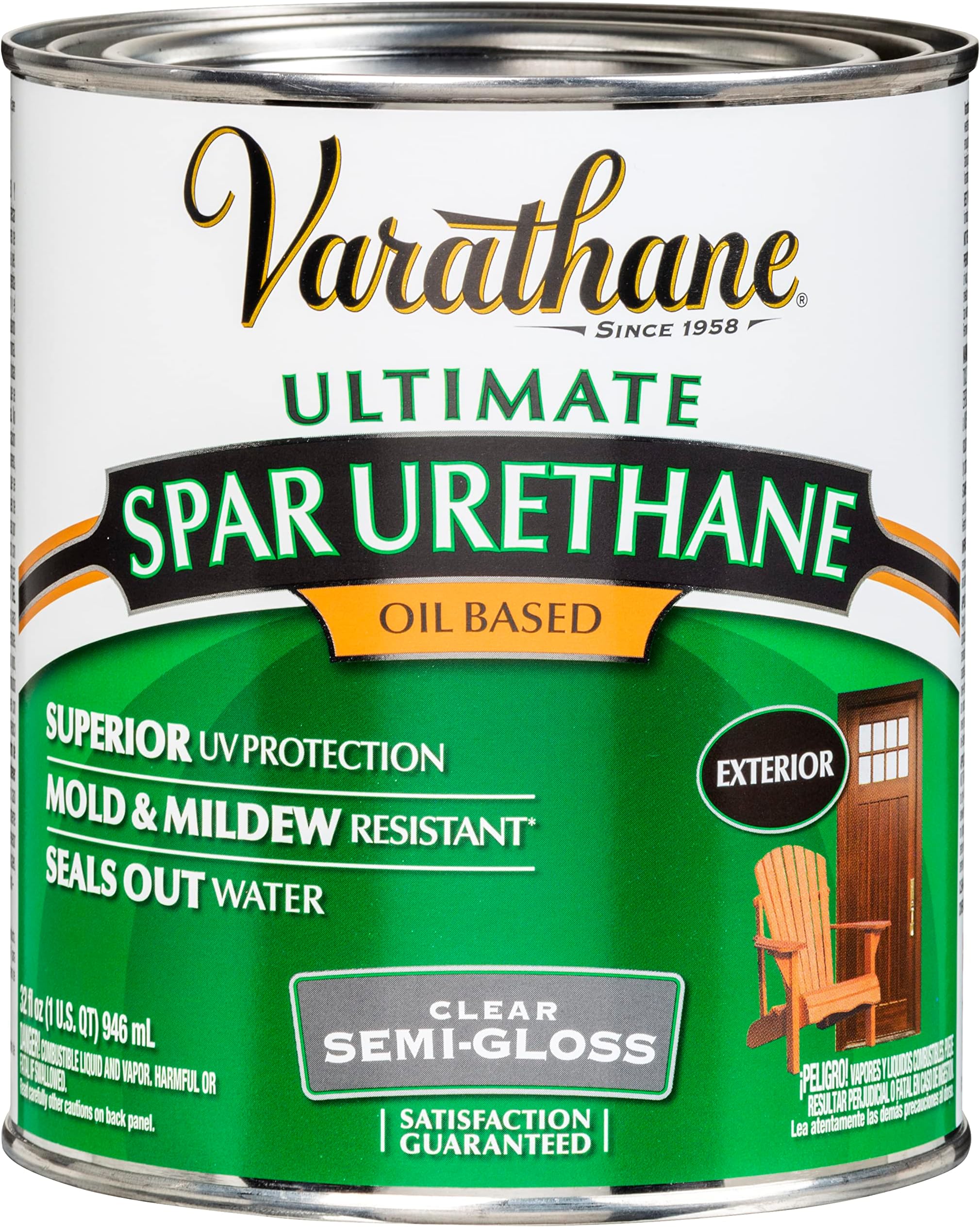 Rust-Oleum 9441H Varathane Ultimate Polyurethane Exterior Wood Varnish (Oil-Based | Semi-Gloss Finish | 946 ML)