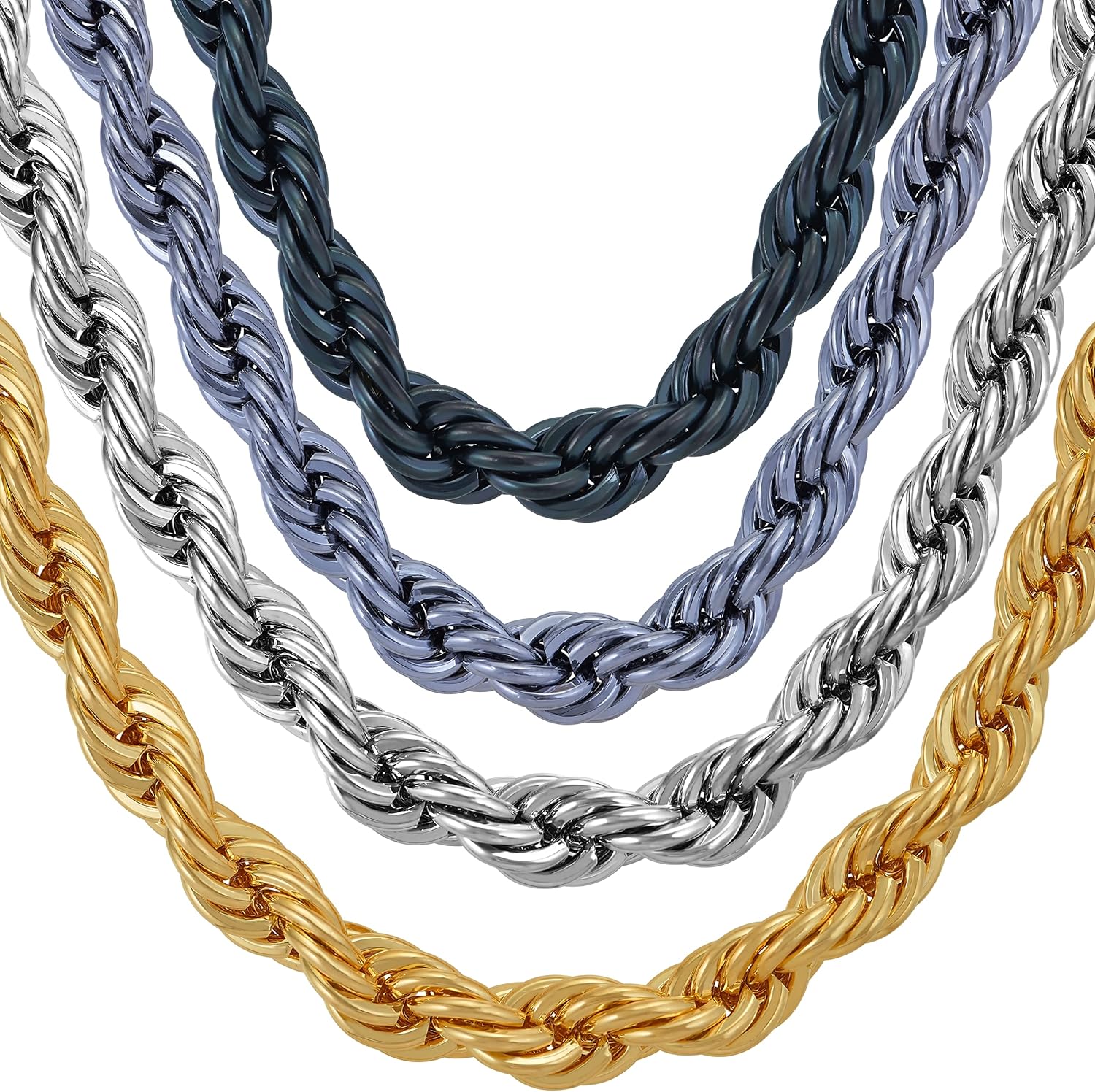 LIFETIME JEWELRY 8mm Rope Chain Necklace 24k Real Gold Plated for Women and Men - Image 6