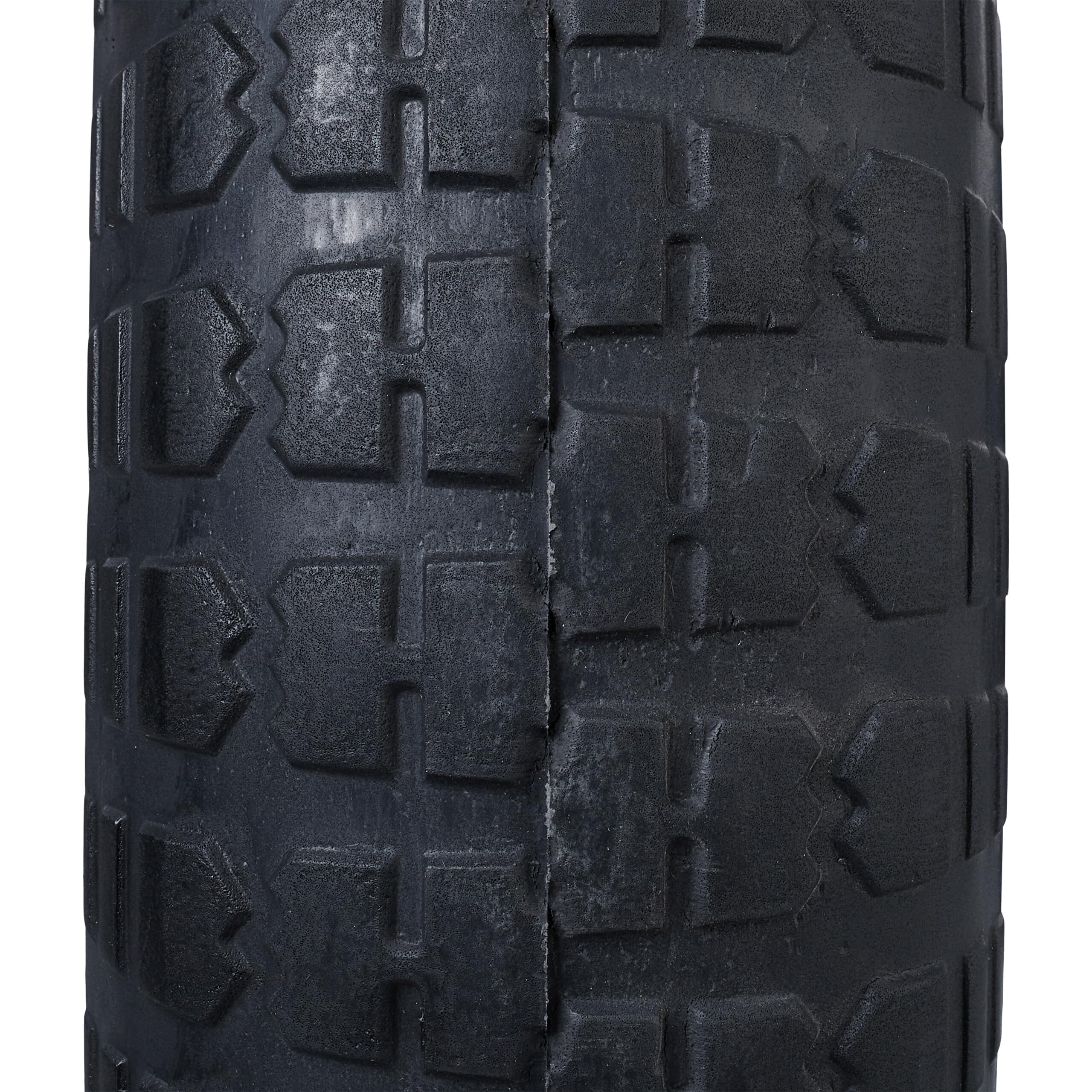 Relaxdays Ruota per Carriola 3.50-6, Gomma Piena Antiforatura, Cerchione Plastica, Ruotino Scorta, 100 kg, Nero/Rosso