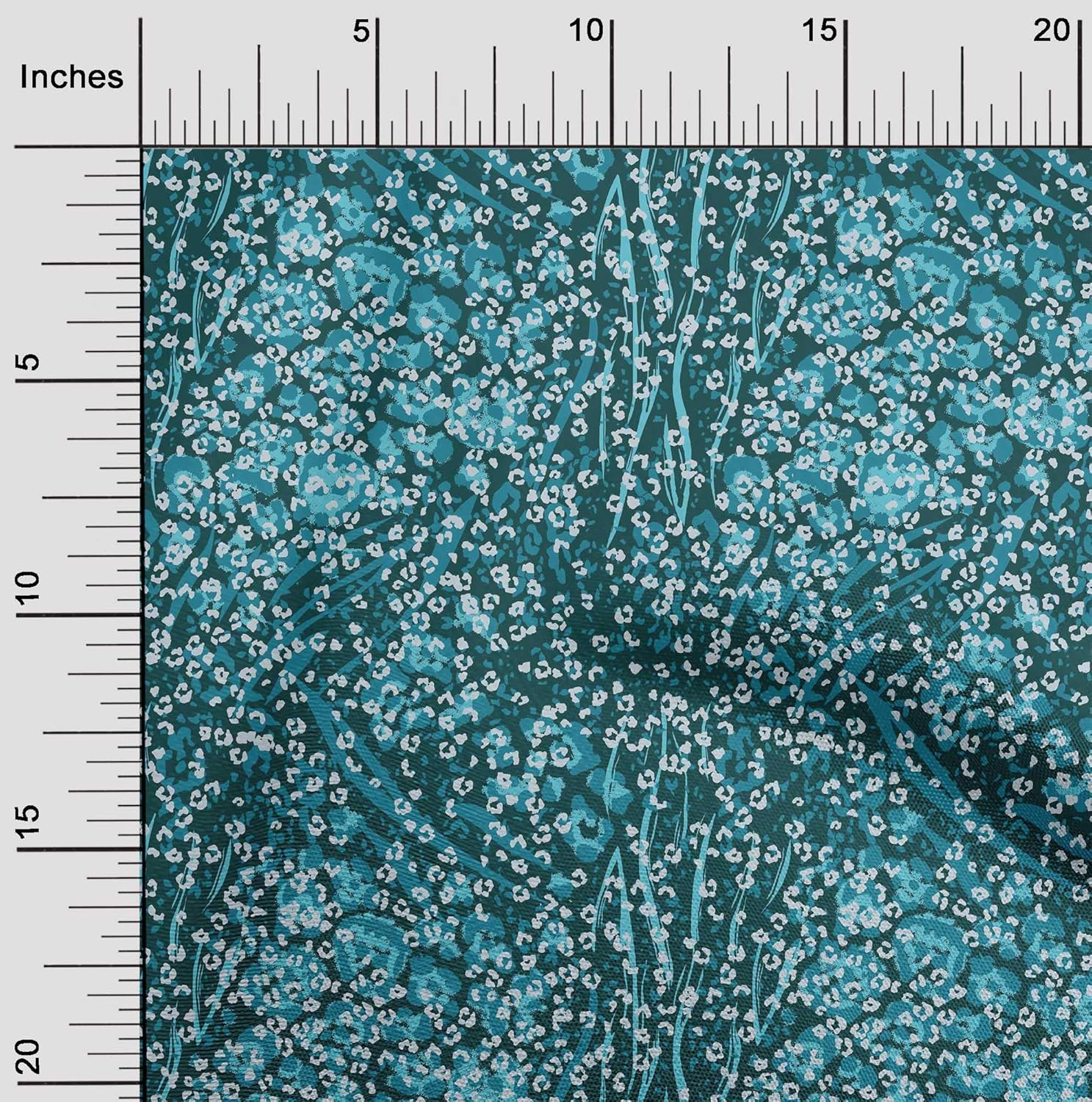 oneOone Cotton Jersey Teal Blue Fabric Leopard Animal Skin Quilting Supplies Print Sewing Fabric by The Yard 58 Inch Wide