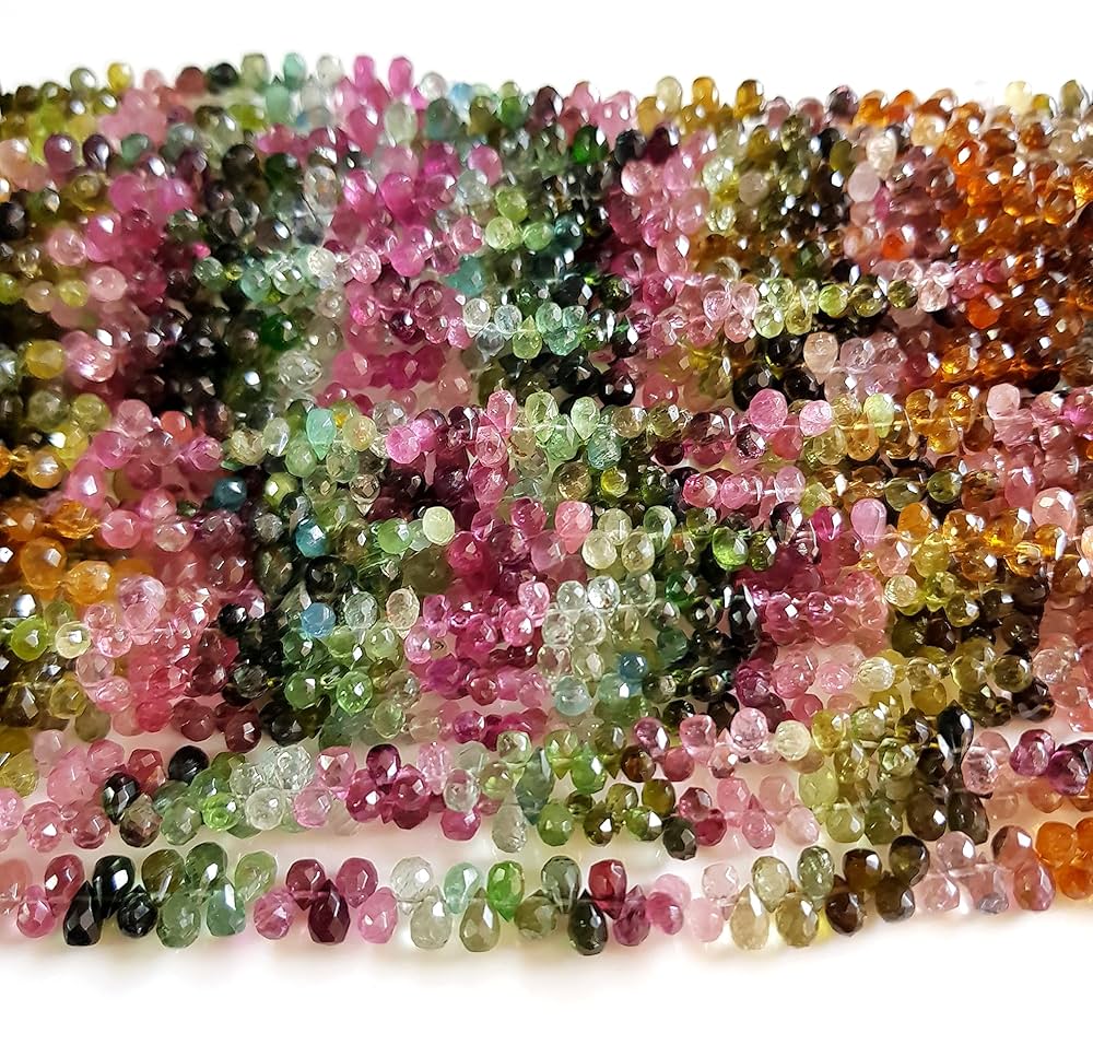Multi Tourmaline Gemstone Teardrop | Tourmaline Faceted
