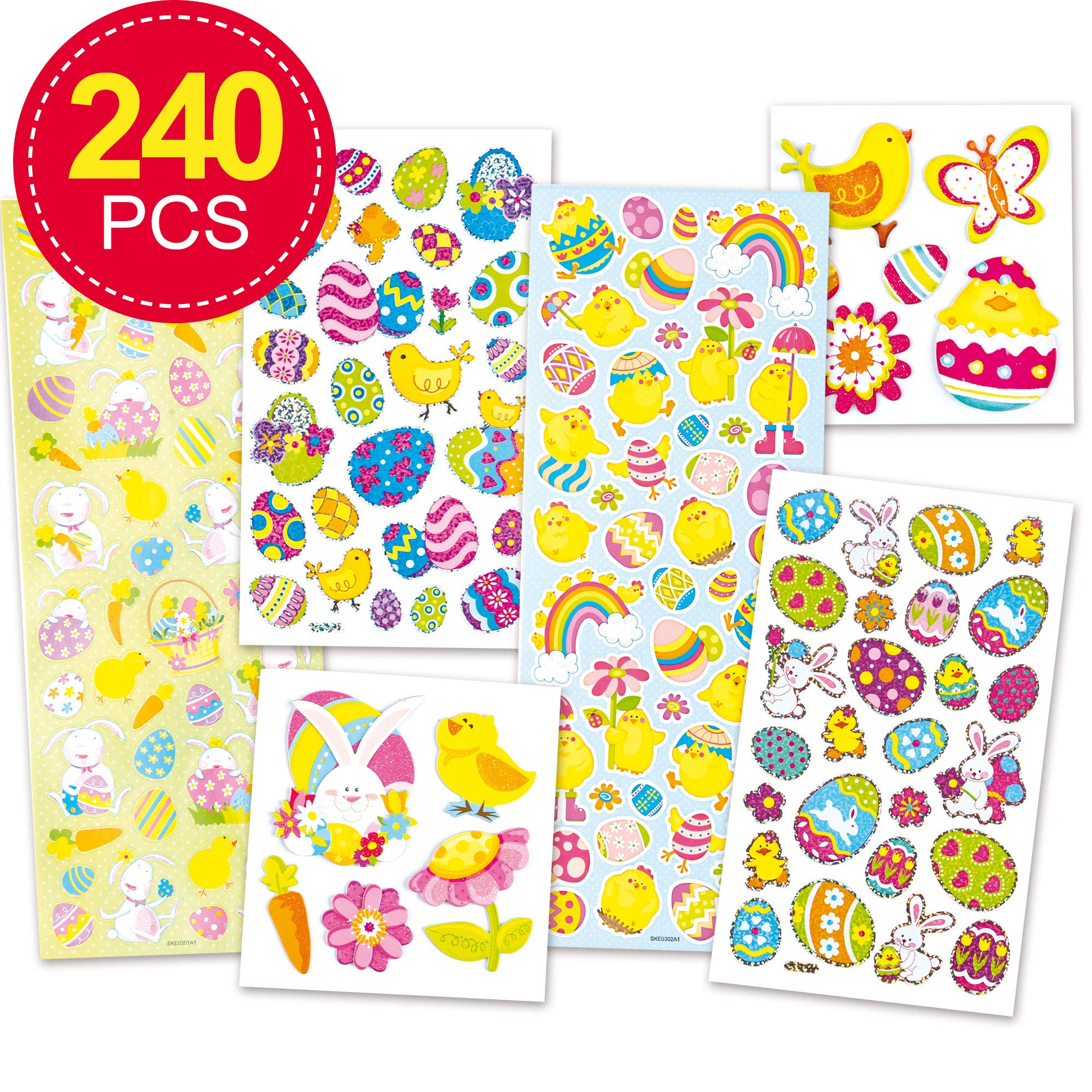 Baker Ross EV741 Easter Sticker Value Pack with Assorted Stickers for Kids Card Making & Crafts (Pack of 240) - Image 2