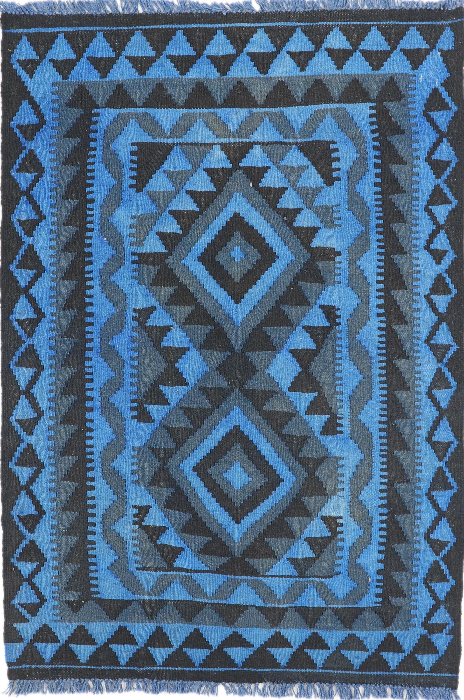 Tapis d'Orient Kilim afghan en laine 87x126cm pour sublimer un sol froid et sans âme