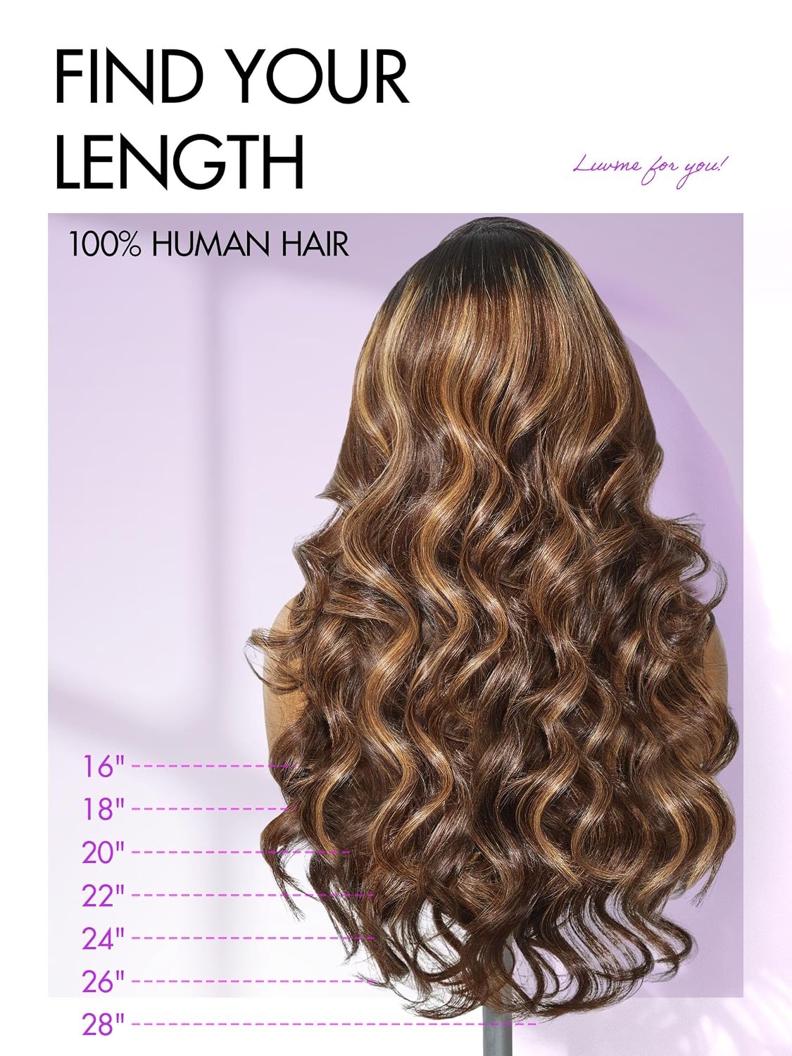 LUVME HAIR 7x6 HD Lace All-Day Comfort Wig 200% Density Hair PartingMax Lace Wigs Highlight Color Loose Body Wave Lace Front Wigs Human Hair Pre Cut Plucked Lace Frontal Glueless 20 Inches Mix Brown