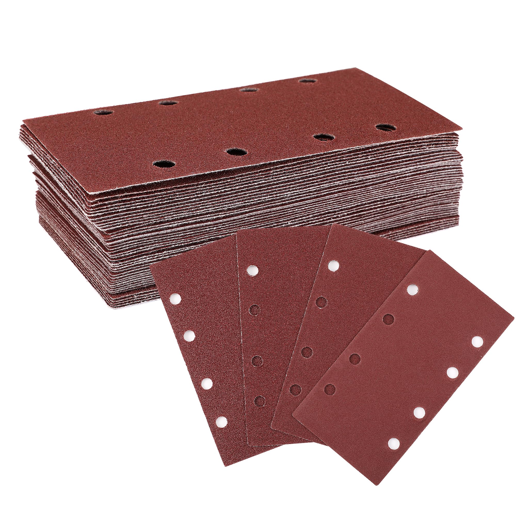 WORKPRO Schleifblatt Set 100 Stück, Schleifpapier Klett Körnung 40/60/80/120, 8 Löcher, Zubehör für Multischleifer, Schwingschleifer, für Holz Metall und Farbe