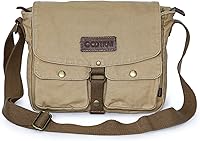 Vista 2 de Gootium Bolso de mensajero de lona - Bolso bandolera vintage estilo militar