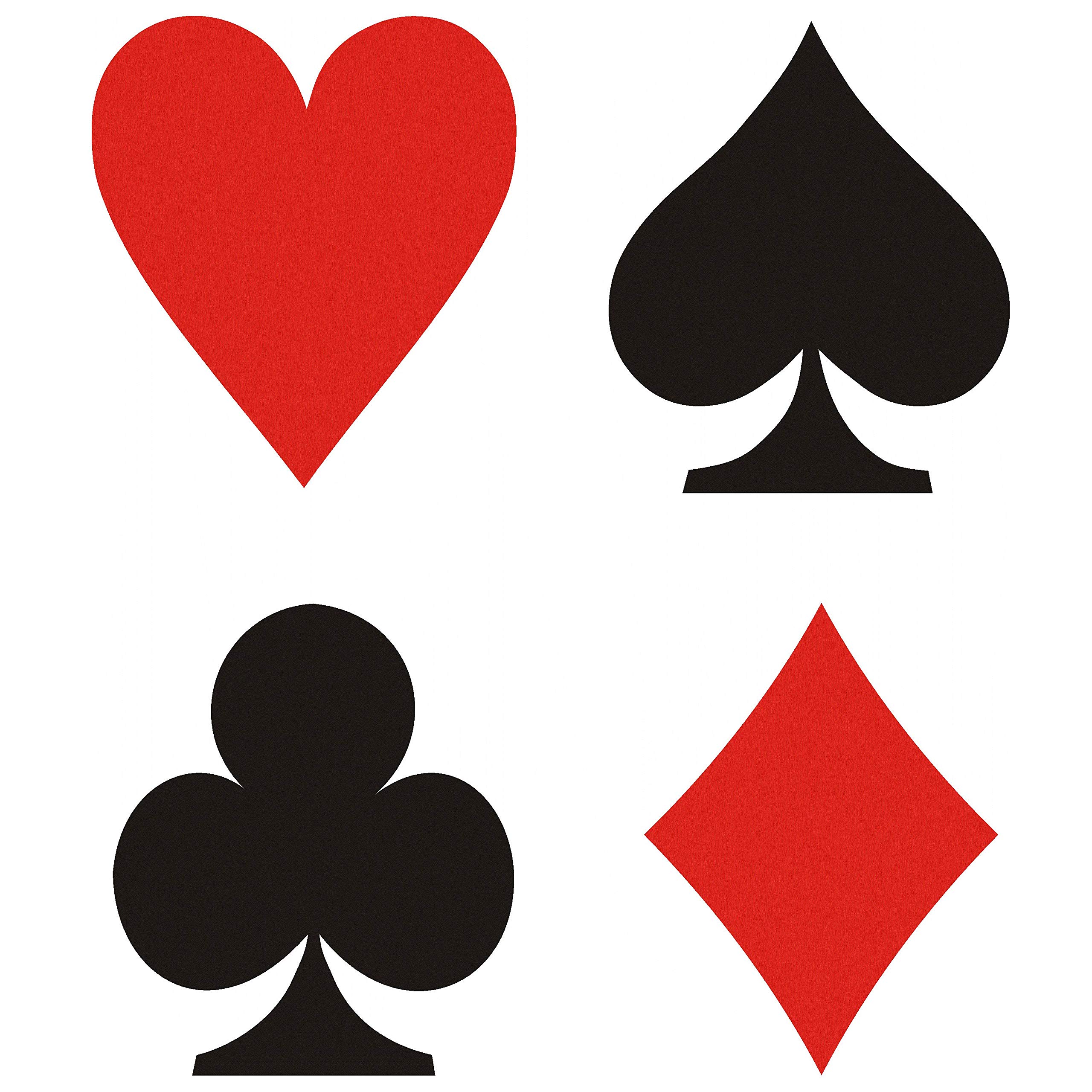 CUSHYSTORE4X Poker Card Suits 5" Casino Las Vegas Ace of Spade Heart Clubs Diamond Black Red Decal Vinyl Sticker for Motorcycle Car Trunk Tailgate Laptop Table Door Window Party DIY