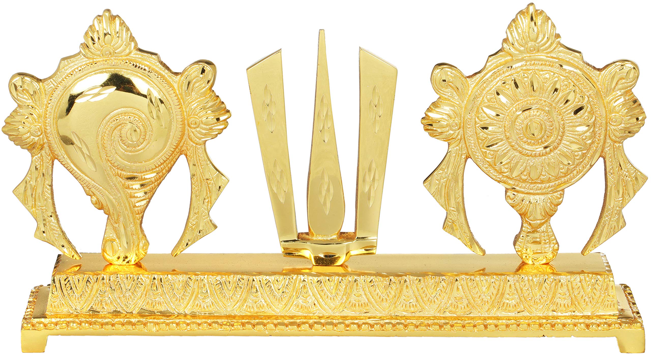 Symboles Vaishnava Exotic India en laiton sous coffret cadeau spirituel