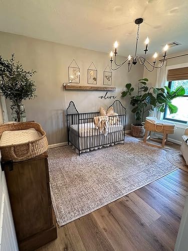 Miniatura 10 de Hauteloom Holli Collection Antebi - Alfombra oriental lavable a máquina, para sala de estar, cocina, dormitorio, comedor, estilo bohemio envejecido,