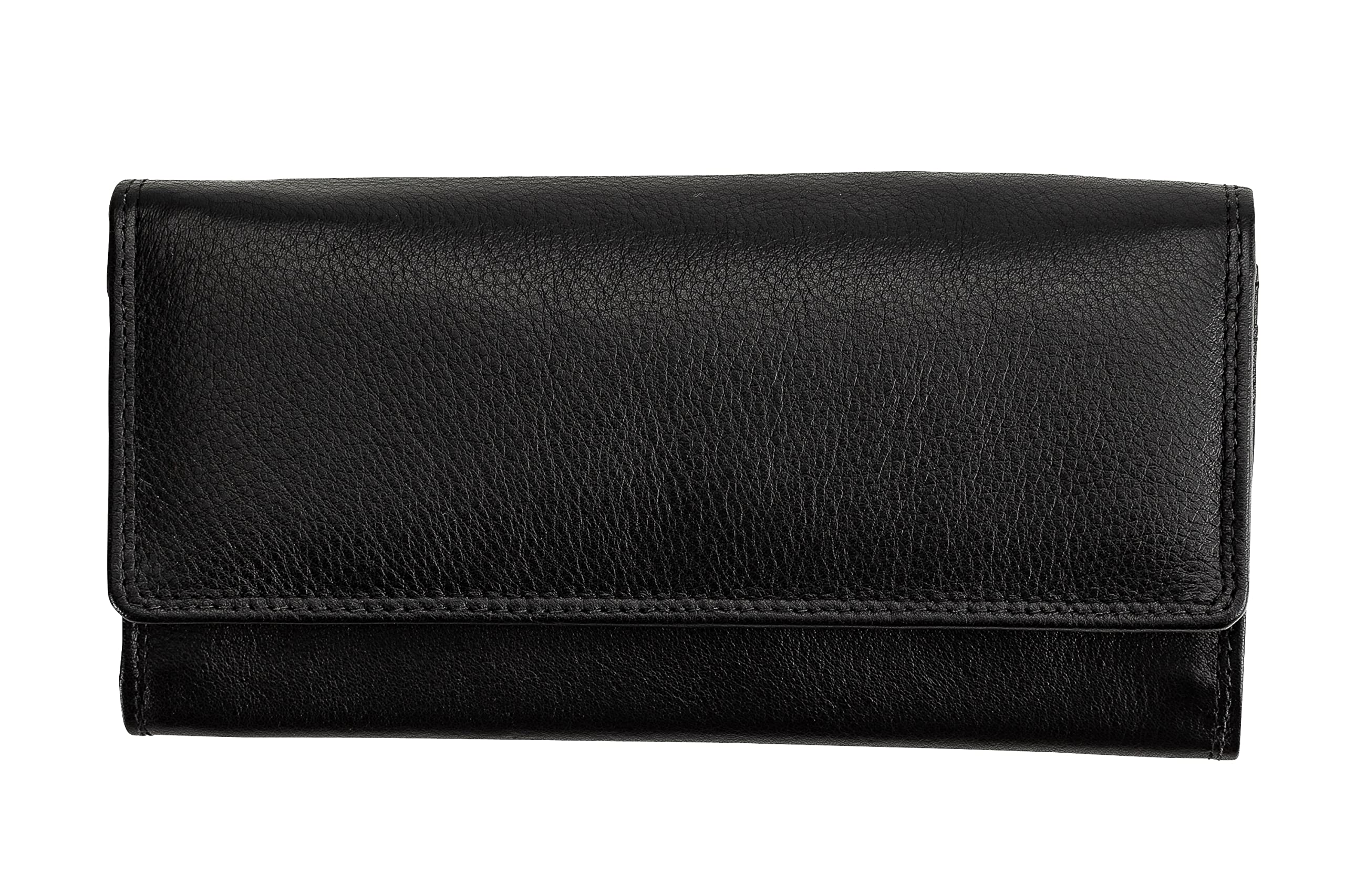 Josephine Osthoff Monedero De Piel Para Mujer, Con Cremallera, Pequeño, Tarjetero, Protección RFID, Monedero Con Compartimento Para Monedas (907), Negro, Maße: Nur Ca. 19,8 Cm X 10 Cm, Monedero