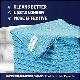 MW Pro Multi-Surface Microfiber Towel - 12 Pack | Premium Cleaning Cloth | Clean, Buff, Dust, Polish, Absorb | Large 16x16 (Blue)