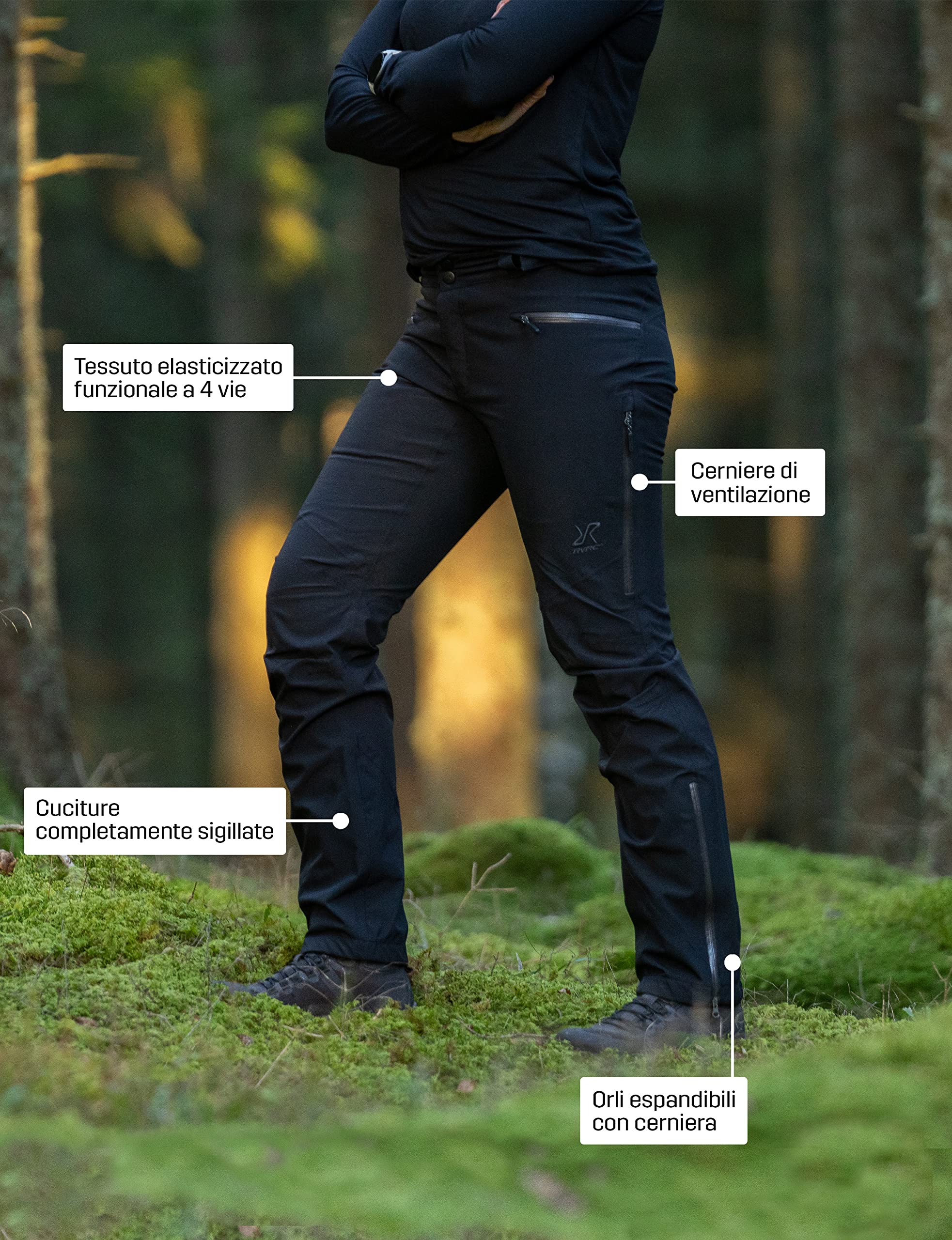 RevolutionRace Silence Proshell Pants da Donna, Pantaloni da Donna, Pantaloni aerata e Impermeabile per Trekking e Altre attività all'Aria Aperta