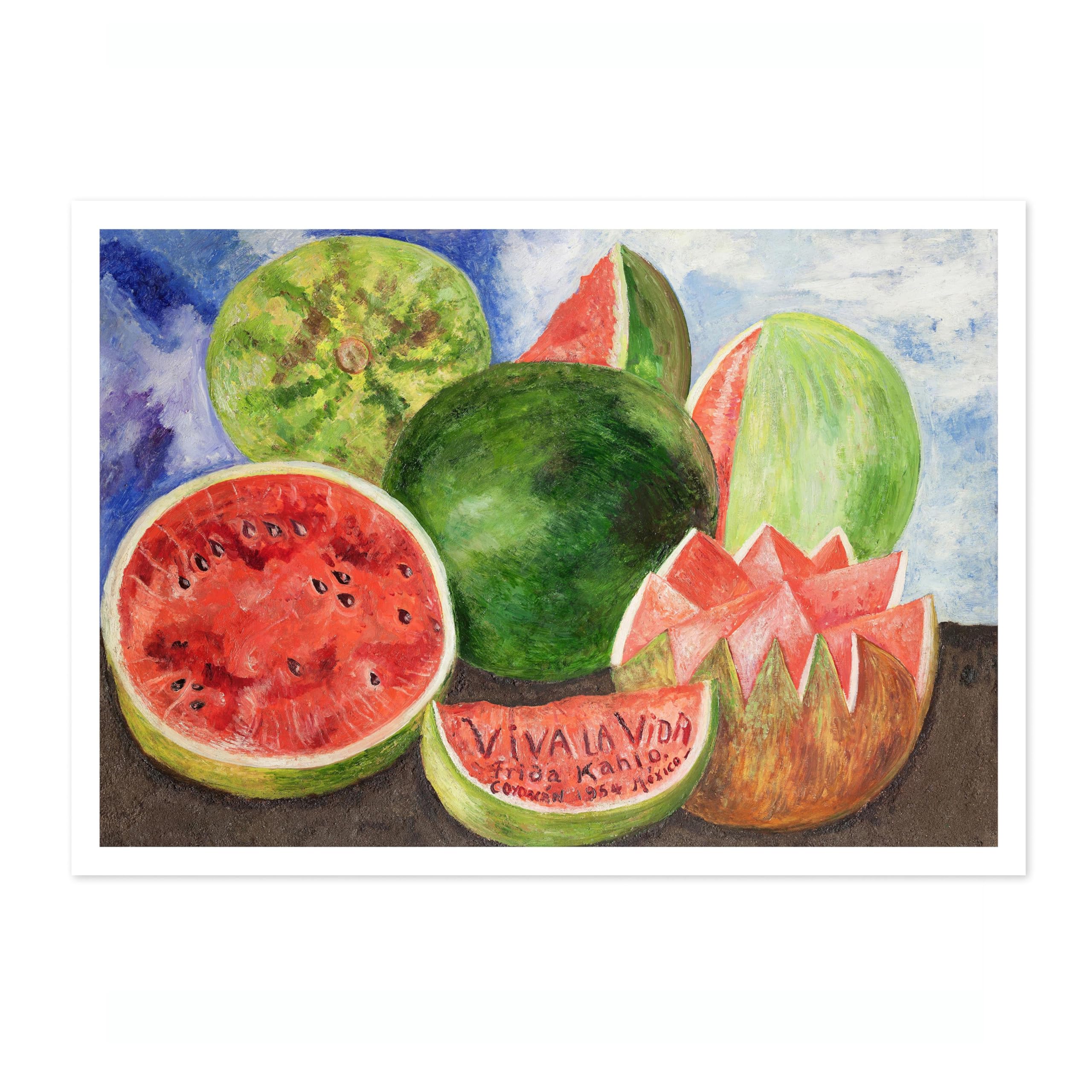 Viva La Vida Frida Kahlo Poster, Classic Art Painting Print, Art Exhibition Neutral Wall Art, Vintage Minimalist Home Decor Picture, A3 (Print Only) - 42x29.7cm