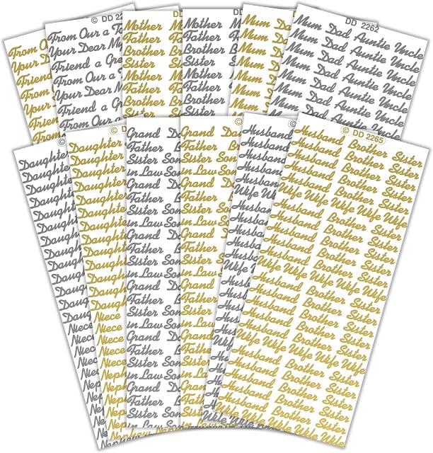 Peel Off Stickers Bumper Value Pack containing 12 Sheets of CPD 1034 Family Words Stickers, Multicoloured, One Size