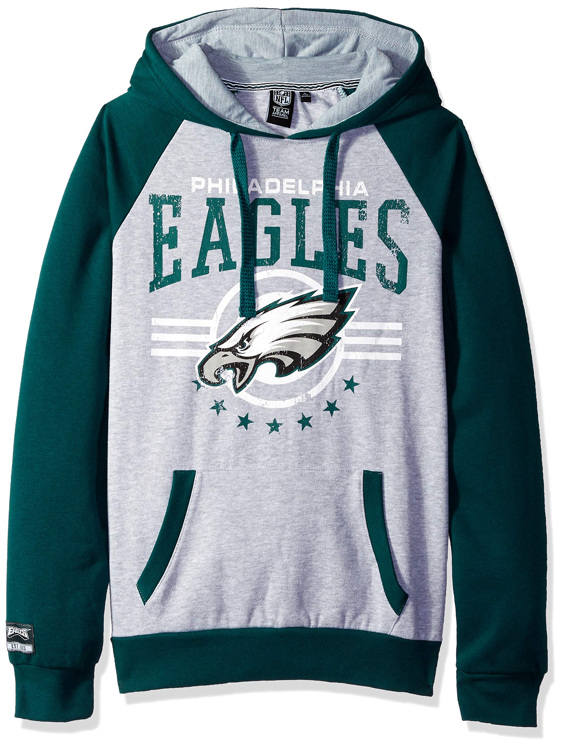 Icer Brands NFL Philadelphia Eagles Men's Fleece Hoodie Pullover Sweatshirt University, Small, Green