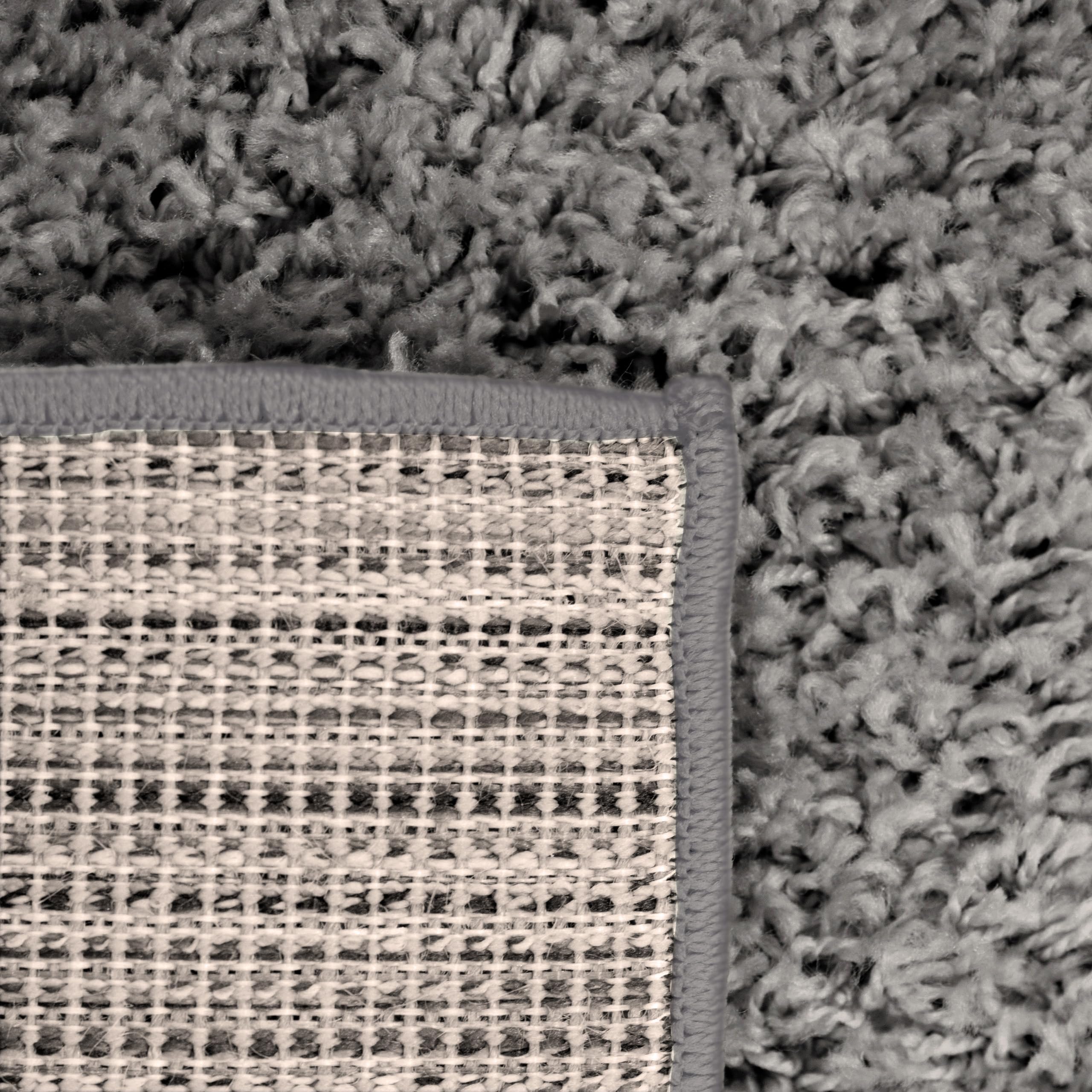 Teppich-Traum Alfombra esponjosa Shaggy | fácil de Limpiar y Duradera | en Antracita Größe 120 cm Rund