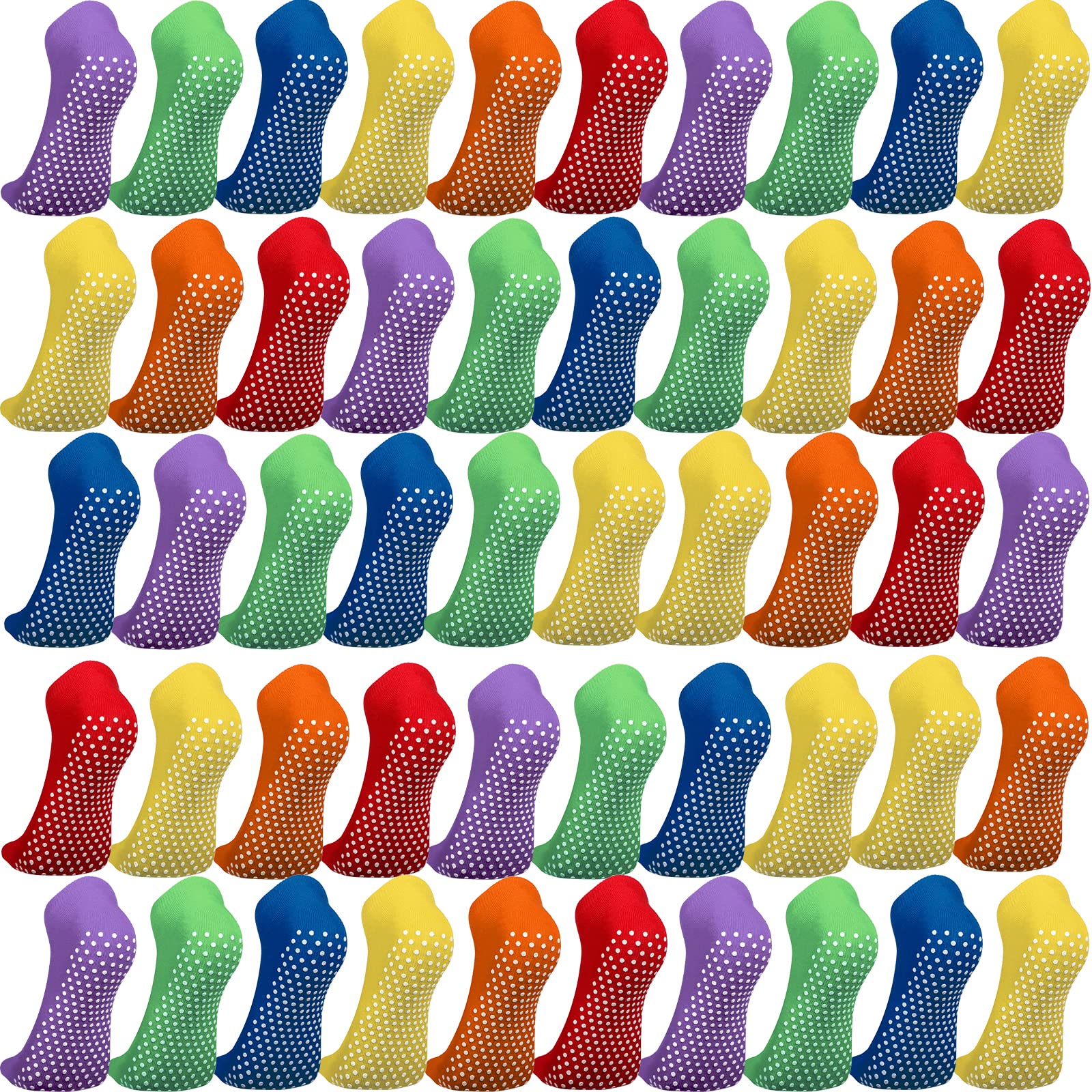 Janmercy 36 Pairs Non Slip Socks Women's Sports Yoga Pilates Socks Slipper Sock with Grippers(Bright Colors)