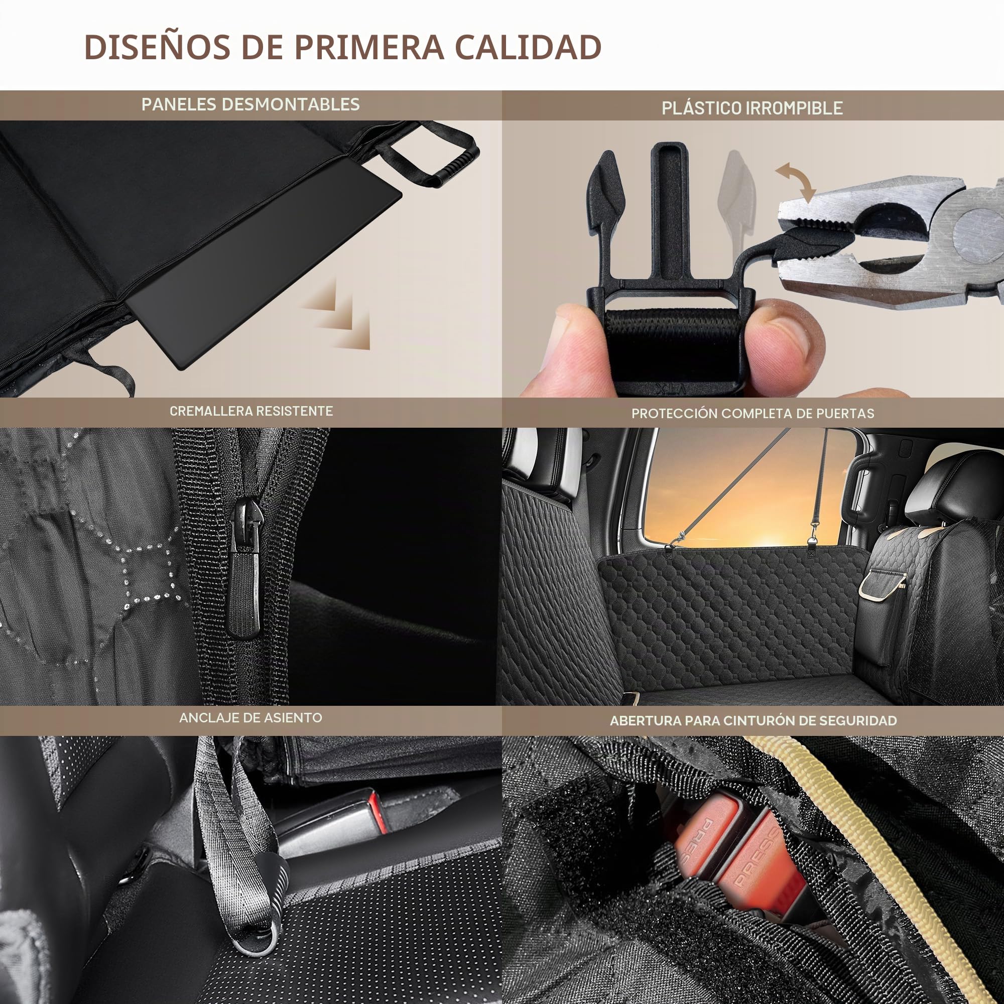 SHARLOVY Extensor de Asiento Trasero para Perros,Funda de Asiento de Coche Grande y Dura para Perros. (Negro para Camiones Grandes, Extensor para Masticador Agresivo)