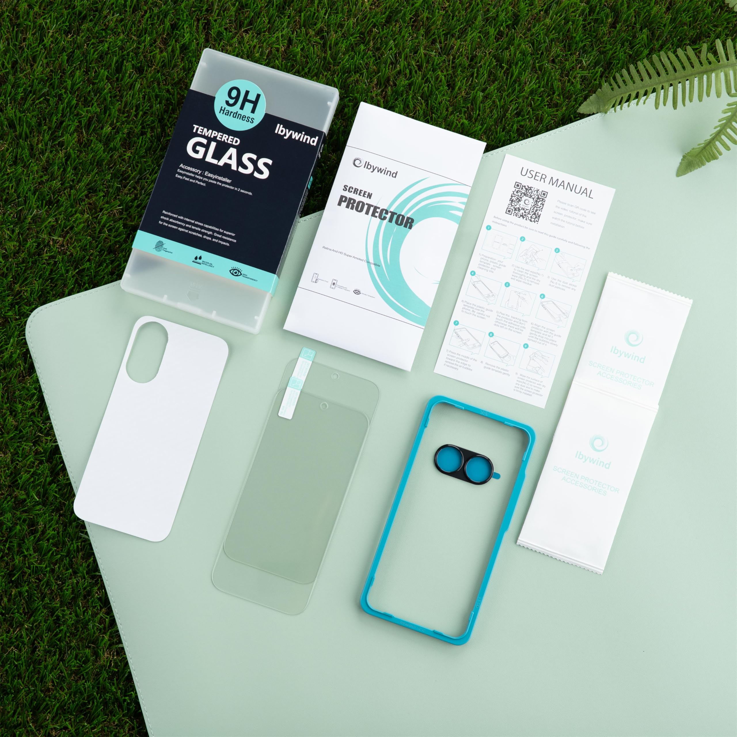 Ibywind Szkło Hartowane do Xiaomi Poco X8 Pro/Xiaomi Redmi Turbo 5 5G,2 Sztuki Twardością 9H Folia Ochronna z osłoną obiektywu aparatu,łatwe narzędzie do instalacji,bez pęcherzyków powietrza