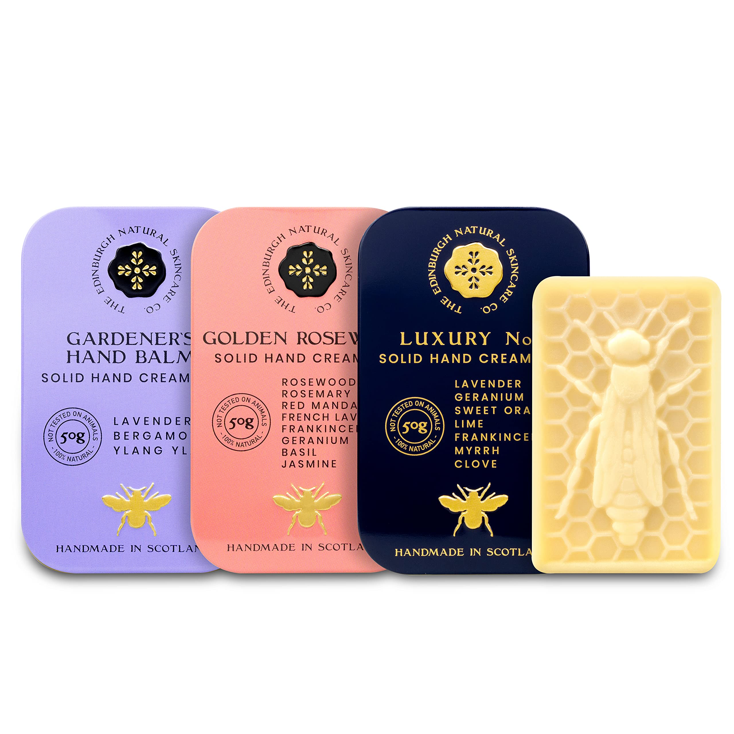 Moisturising Solid Hand Cream Bars | For Dry & Sensitive Hands Gardeners, Golden Rosewood, Luxury No.1 | Natural Hand Cream | Luxury Gift | Cruelty Free | Edinburgh Skincare Company[Amazon-developed Certification] Compact by Design