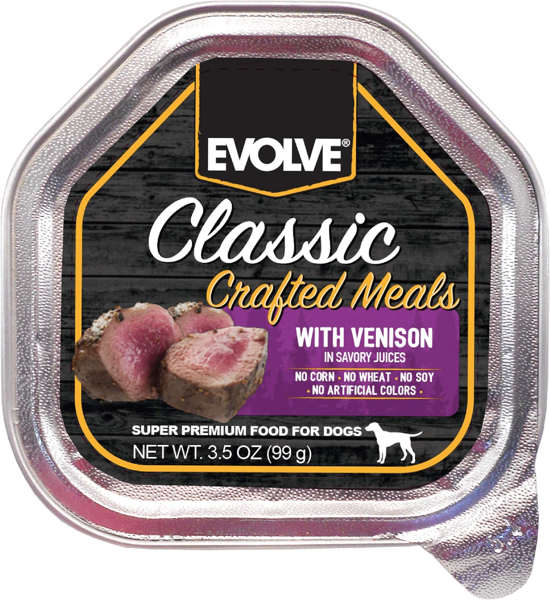 Evolve Classic Crafted Meals Venison Recipe Dog Food, 3.5 Ounce (Pack of 15)
