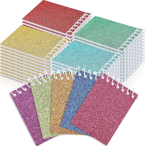 Miniatura 4 de Geyee Bloc de notas pequeño de prisma a granel, bloc de notas de bolsillo, mini cuadernos de Navidad con purpurina para niños, recuerdos de fiesta,