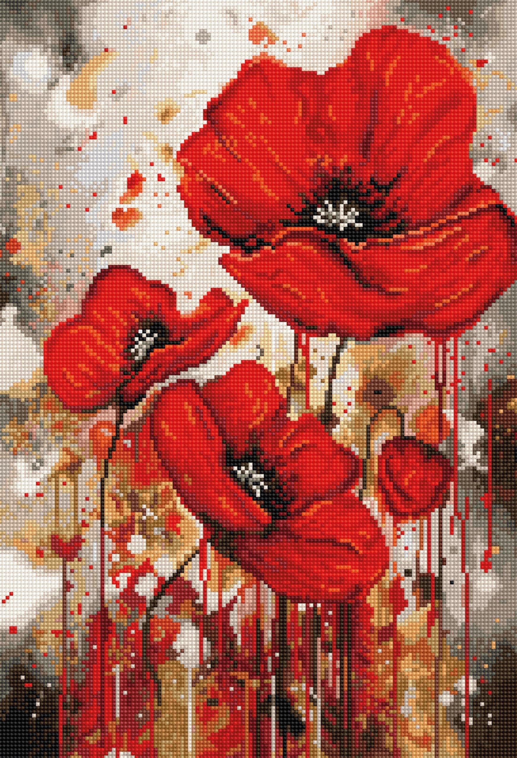 Luca-S The Vibration Of Poppies Cross Stitch Kit B7044, Counted Cross Stitch Kit For Adults, Needlecraft And Embroidery Kit