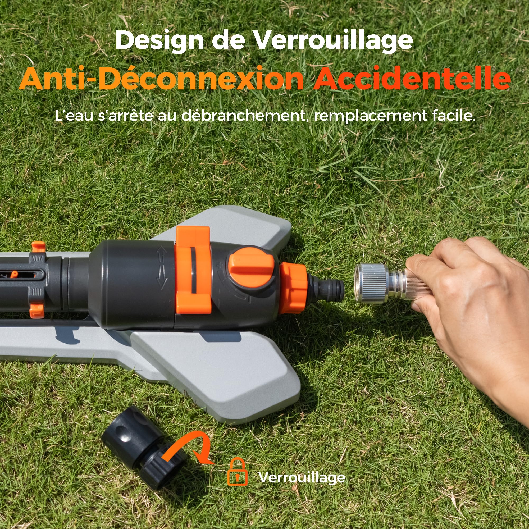 Diivoo Arroseur Oscillant Automatique Pelouse à Base métal, 17 Buses