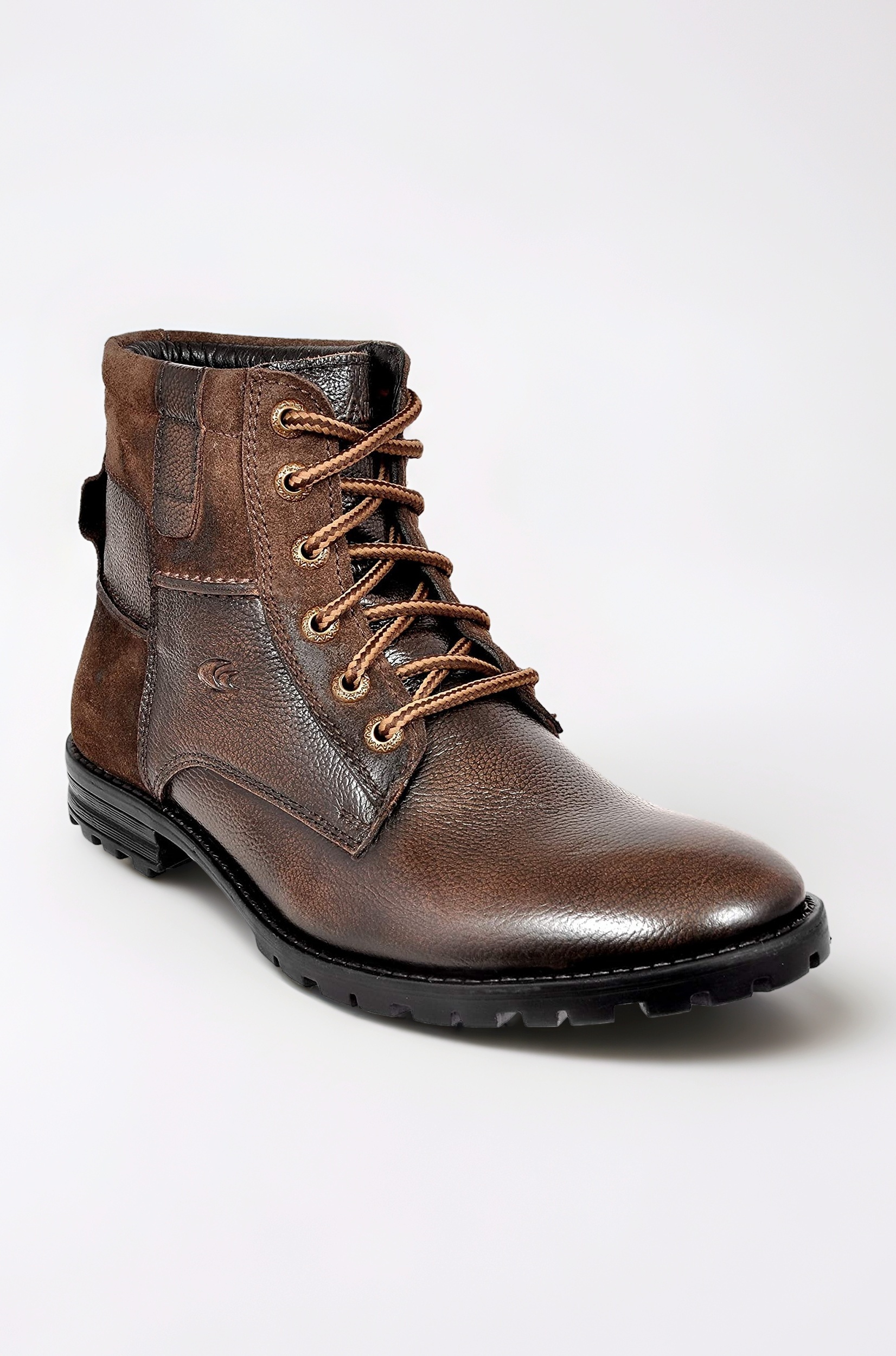 Genuine Premium Leather Luxury Memory Foam High-Top Ankle Boots Shoes For Men(ACCS-822|Brown|Size-6,7,8,9,10)