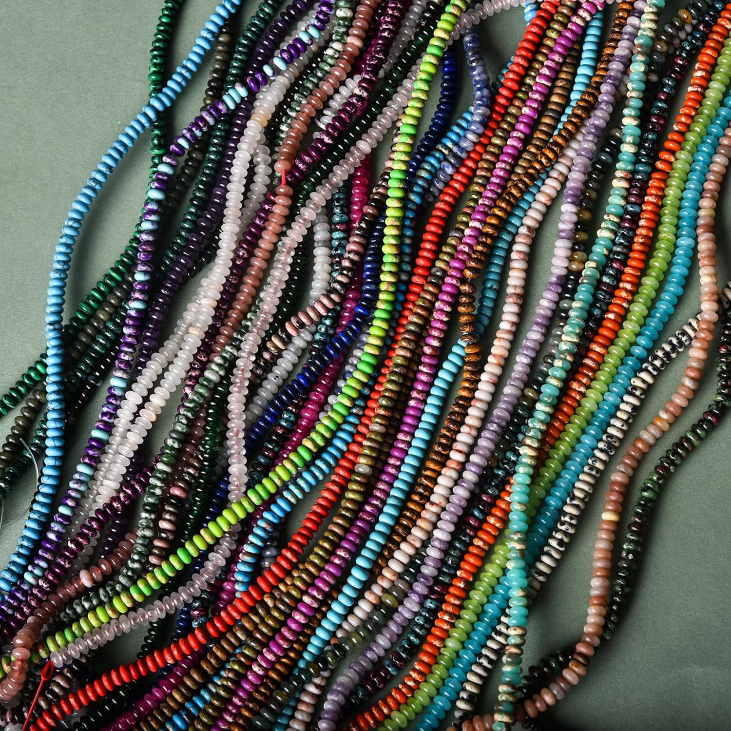 Tashidelek 2x4MM Natural Stone Beads Abacus Rondelle Spacer Wheel Disk Loose for Beading Jewelry Making(Multicolor) - Image 5