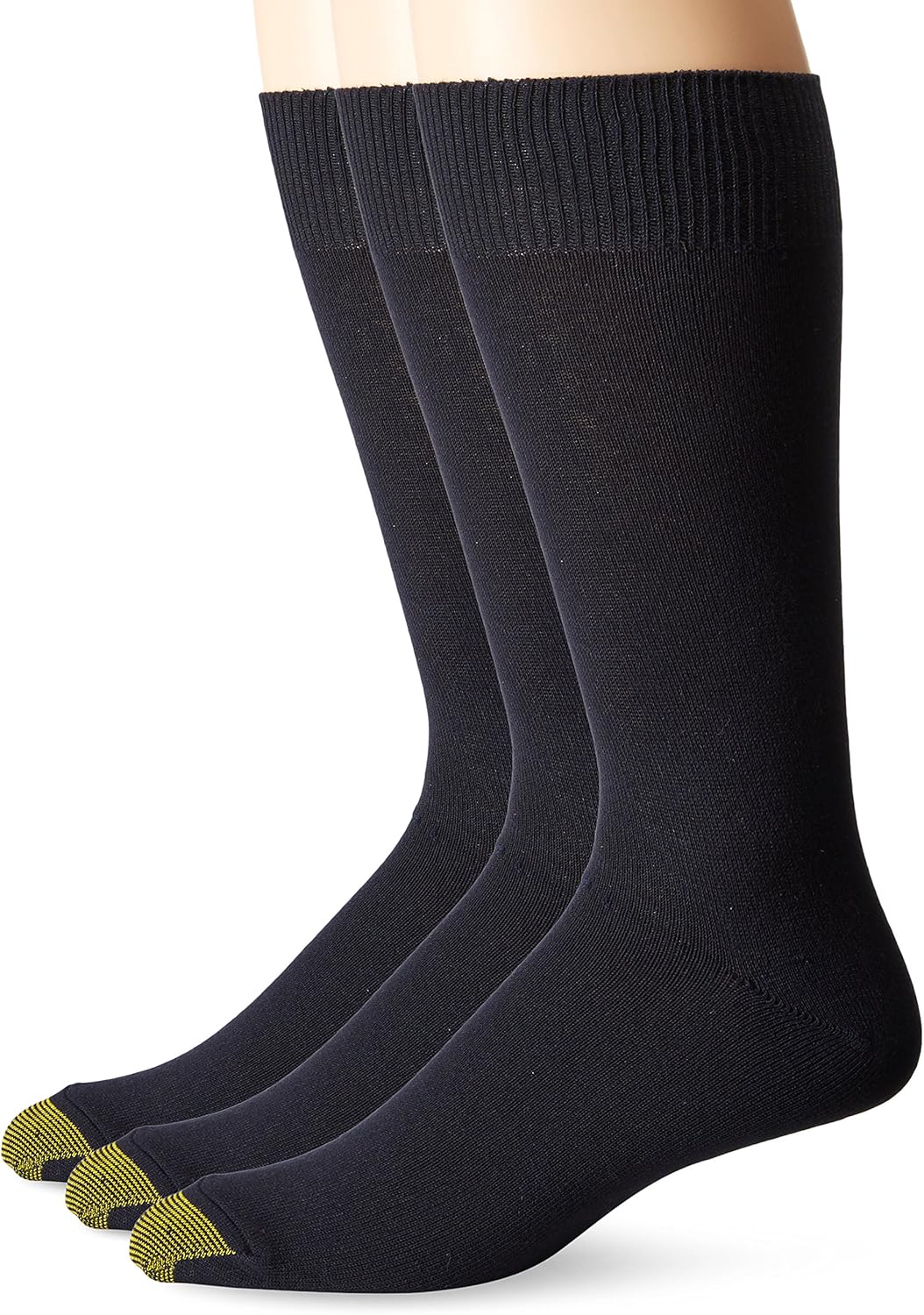 GOLDTOE Men's Micro Flat Knit Crew Socks (Pack of 3)