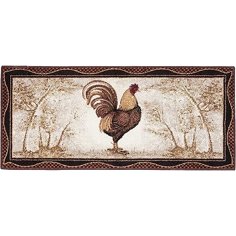 Vibrant Rooster Kitchen Rug: A Farmhouse Charm for Your Home
