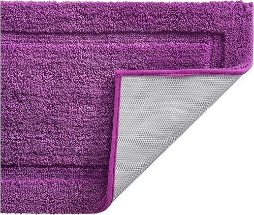 TOMORO Tapete de baño de microfibra antideslizante  Extra absorbente y de secado rápido, con respaldo impermeable, de lujo, para puerta de hotel y