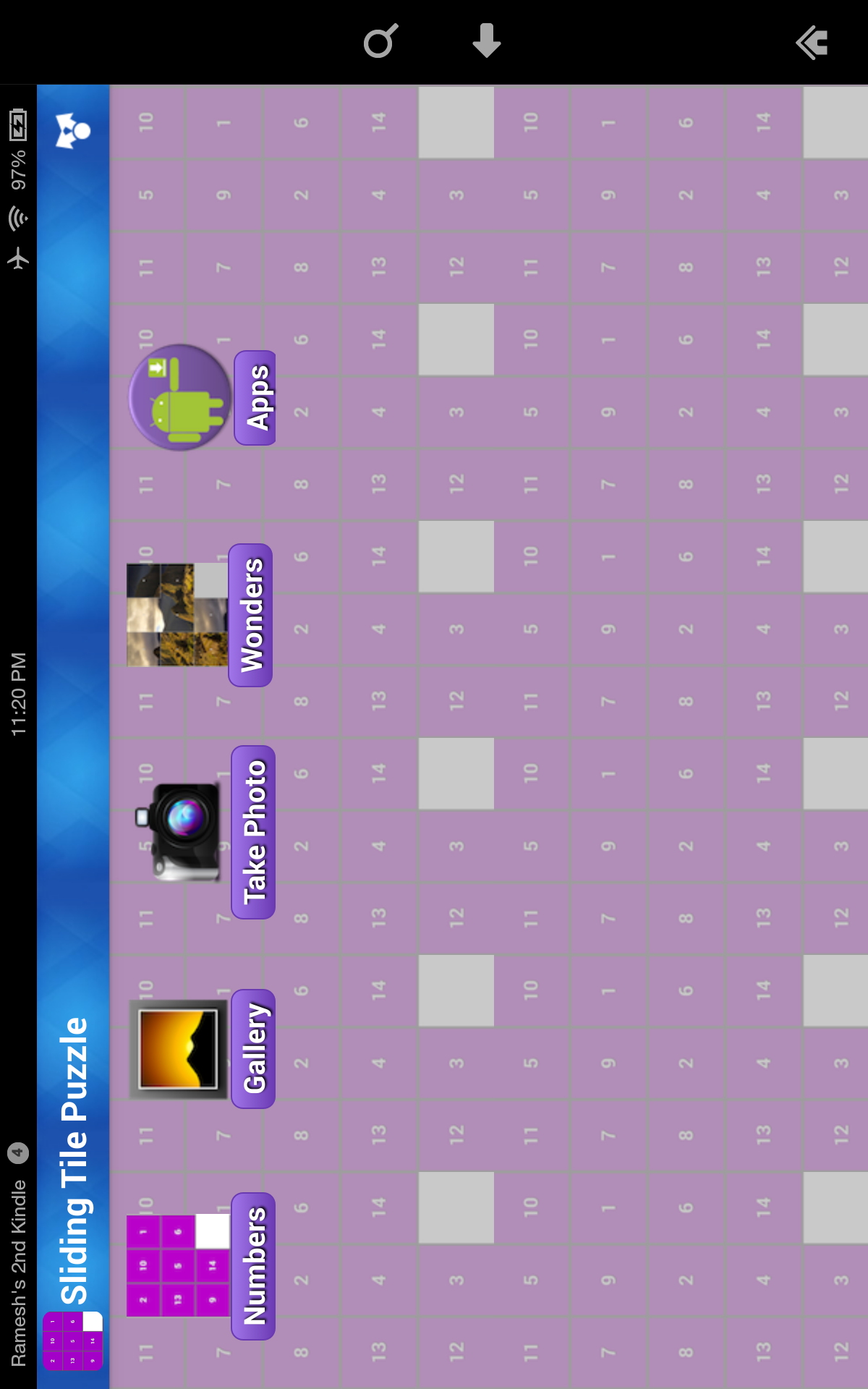 Sliding Tile Puzzle App on Amazon Appstore