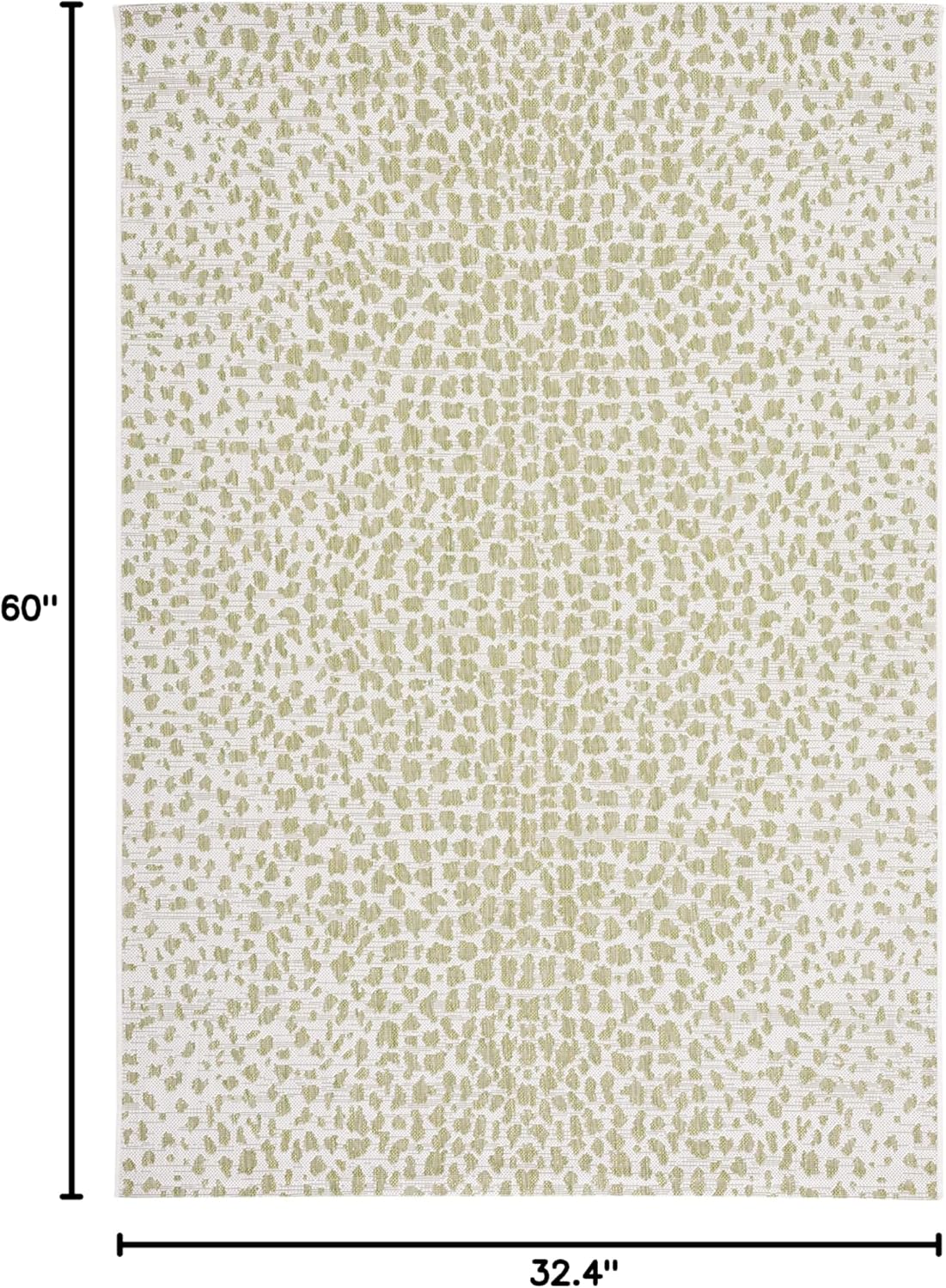 SAFAVIEH Courtyard Collection 2'7" x 5' Ivory/Sage Green CY8505 Indoor/ Outdoor Waterproof Easy Cleaning Patio Backyard Mudroom Area Rug