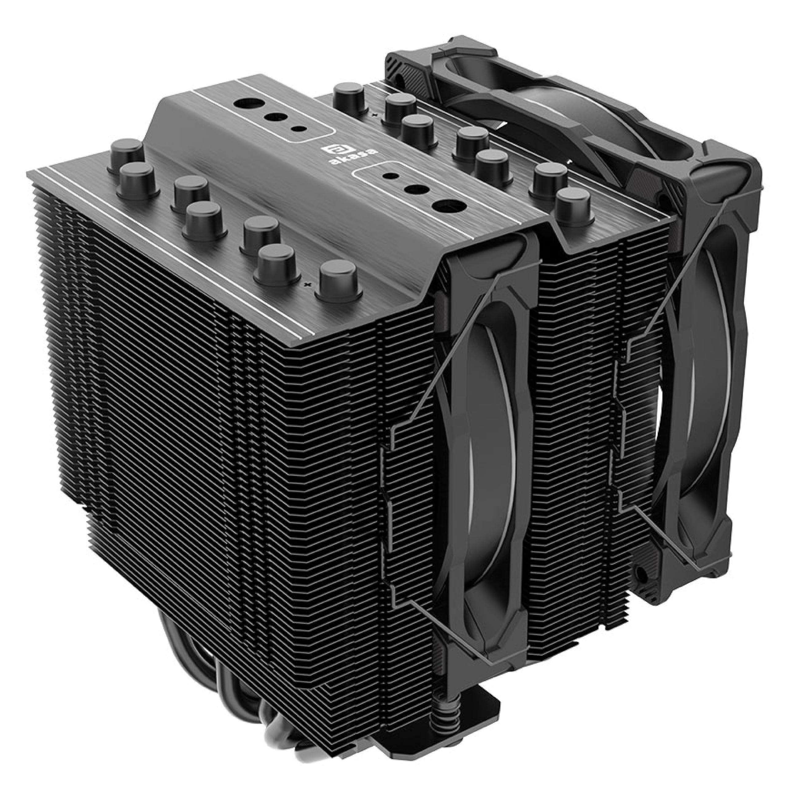 Akasa SOHO H7 Premium Dual Tower 7-Heatpipe chłodzenie procesora z adresowalną RGB, 250 W TDP, wentylator PWM 120 mm, obsługuje Intel LGA 1700/1200/115X/20XX AMD AM5/AM4, AK-CC4026HP01